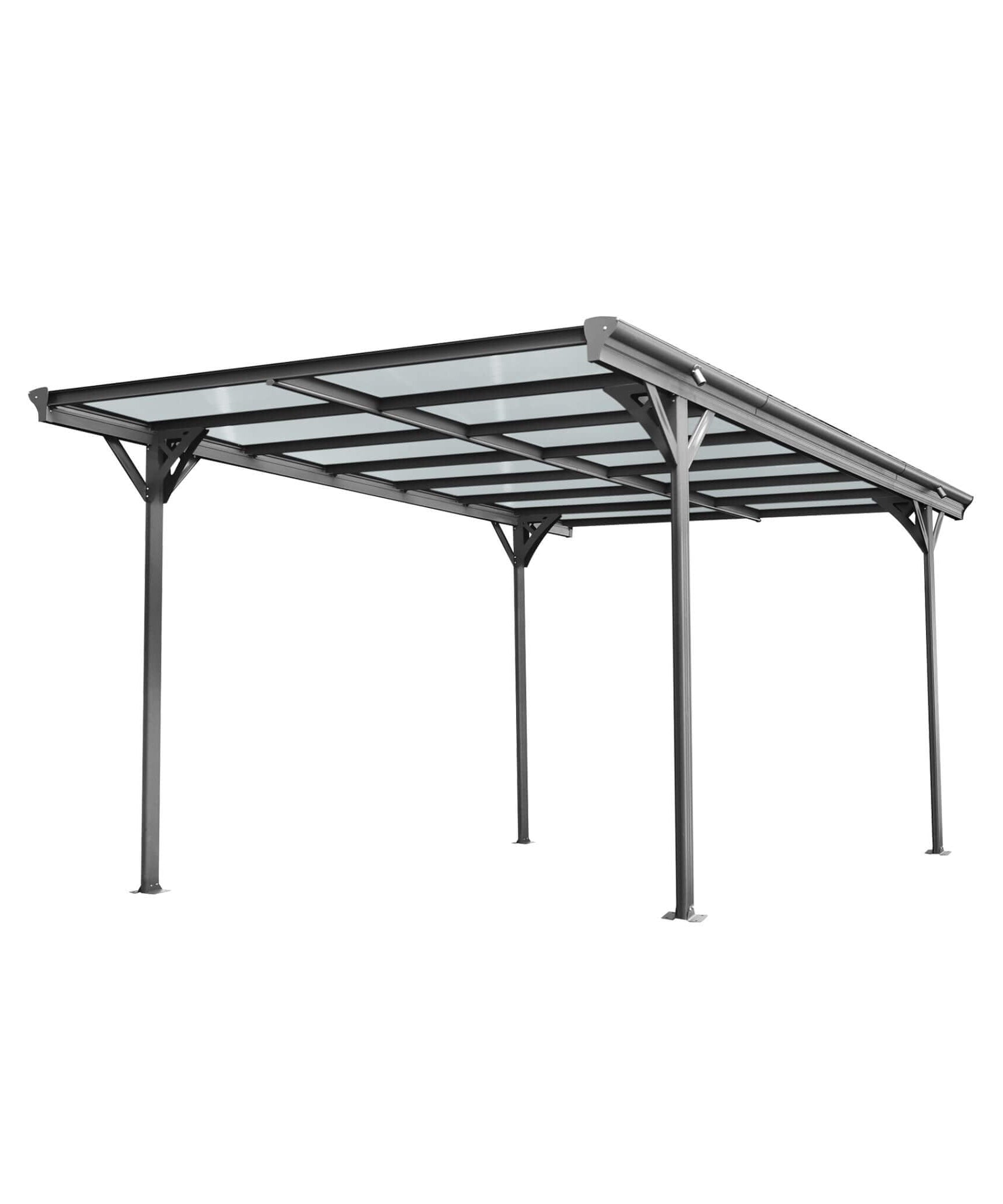 [10X16FT] Alora Heavy-Duty Outdoor Driveway Pergola With Aluminum Alloy Frame And Polycarbonate Panels (SAK47395)