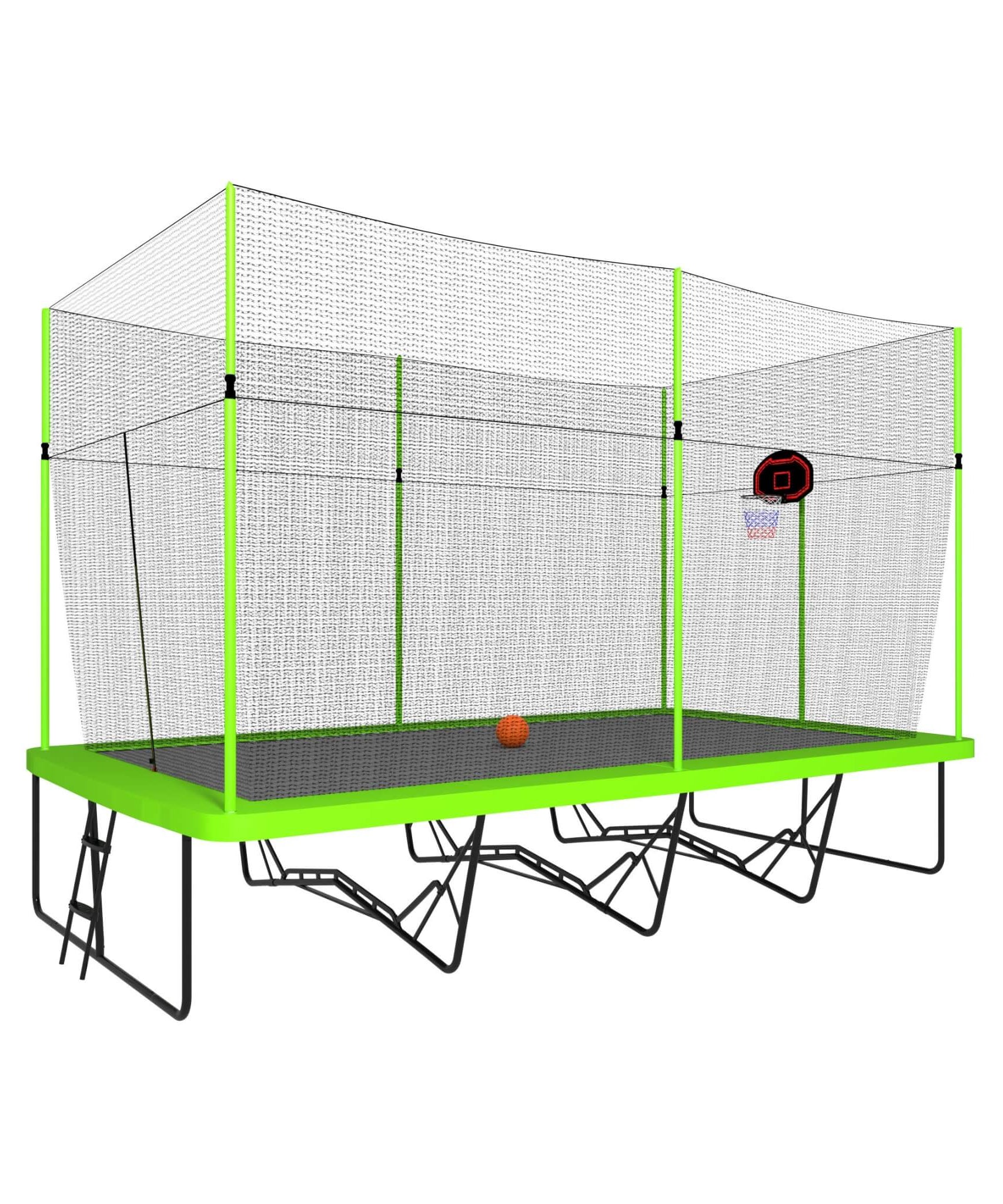 [10X17FT] Large Rectangular Trampoline With Basketball Hoop And Ladder (SAK17482)