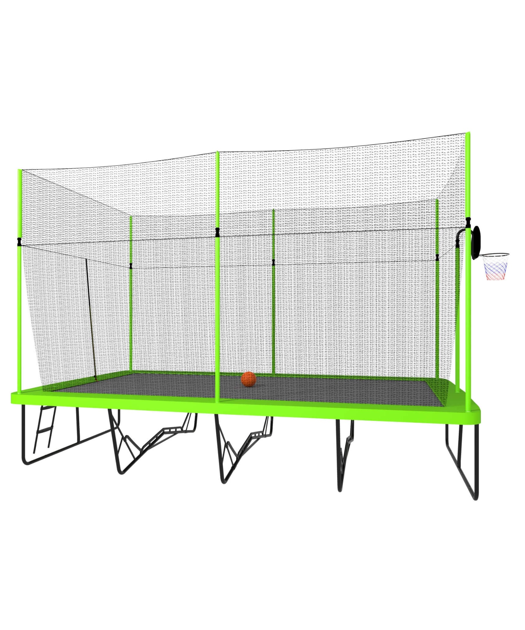 [10X17FT] Large Rectangular Trampoline With Basketball Hoop And Ladder (SAK17482)