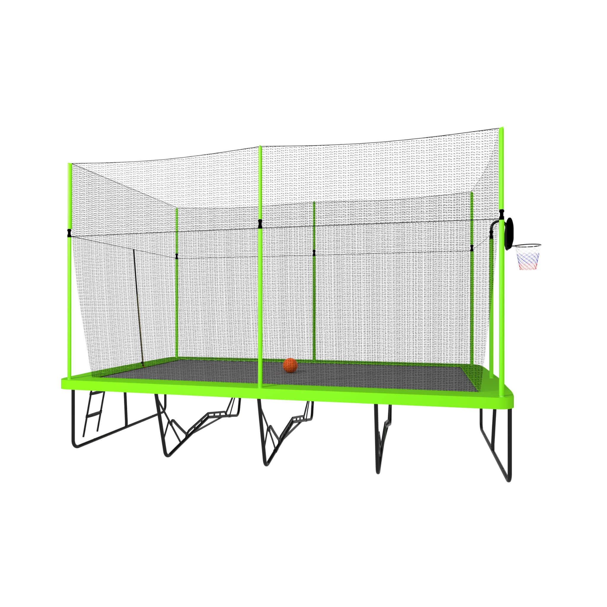 [10X17FT] Large Rectangular Trampoline With Basketball Hoop And Ladder (SAK17482)