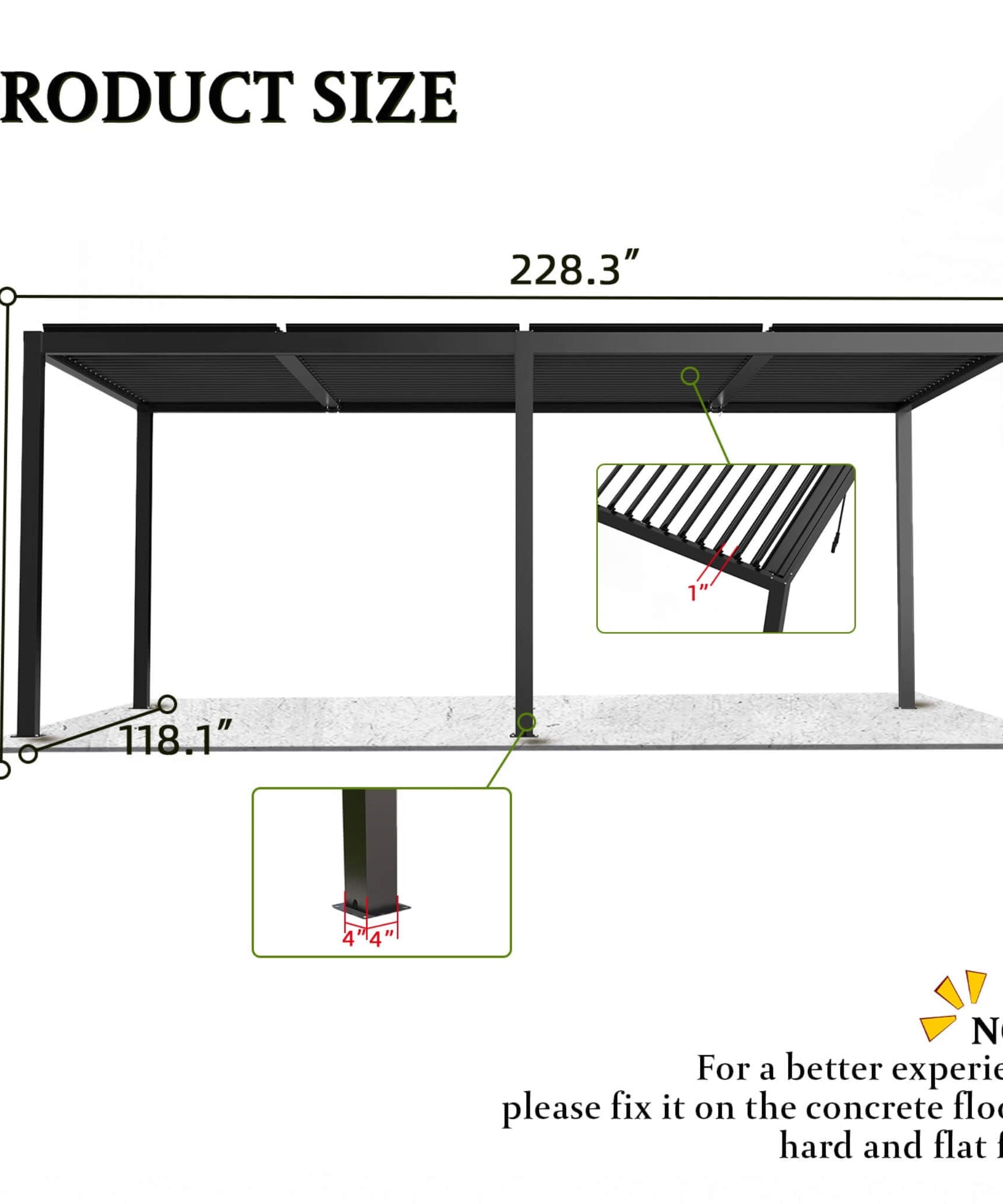 [10X19FT] Alora Premium Powder-Coated Aluminum Pergola With Adjustable Louvers (SAK78345)