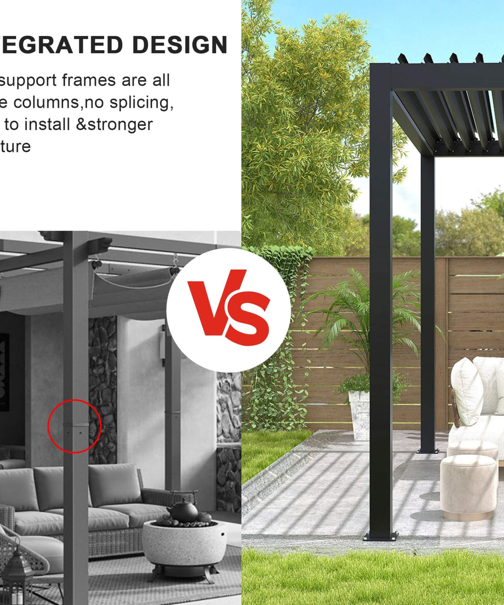 [10X19FT] Alora Premium Powder-Coated Aluminum Pergola With Adjustable Louvers (SAK78345)