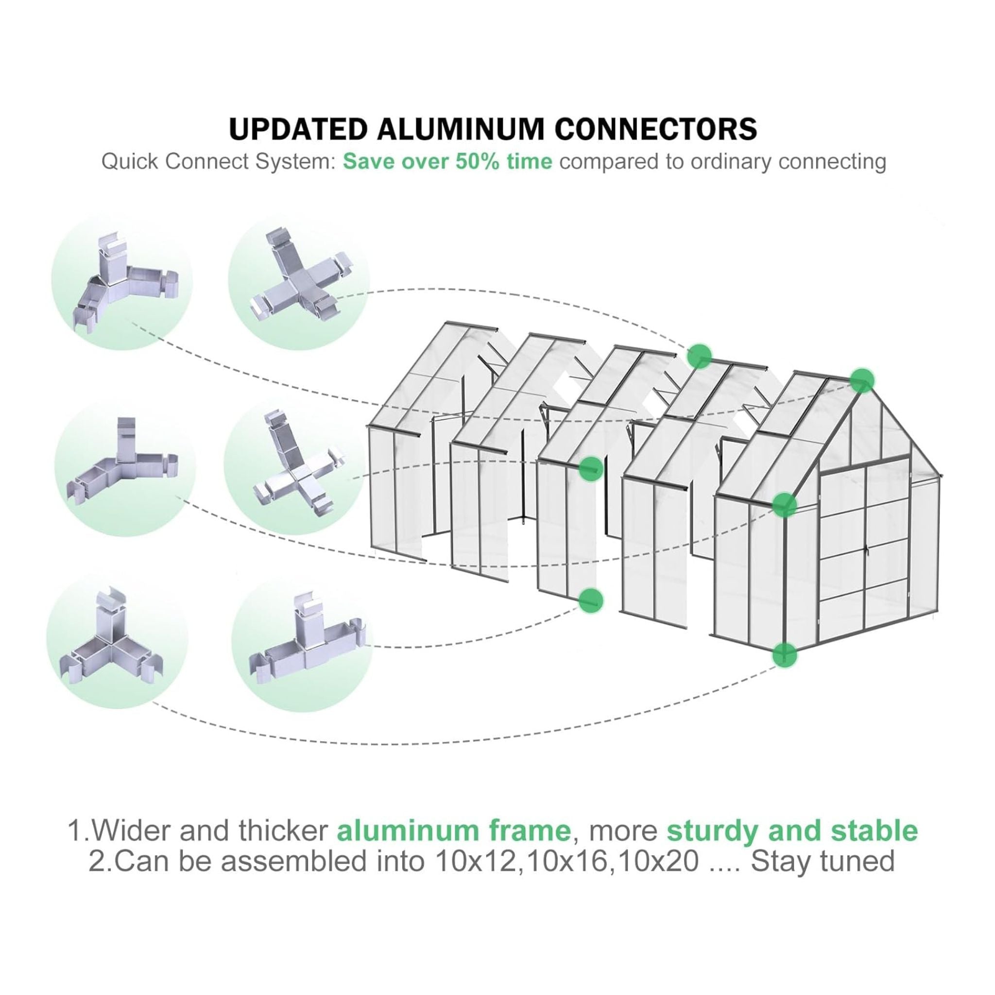 [10X20FT] Extra-Large Heavy-Duty Outdoor Backyard Greenhouse With Adjustable Roof Vents, 4MM (SAK59482)