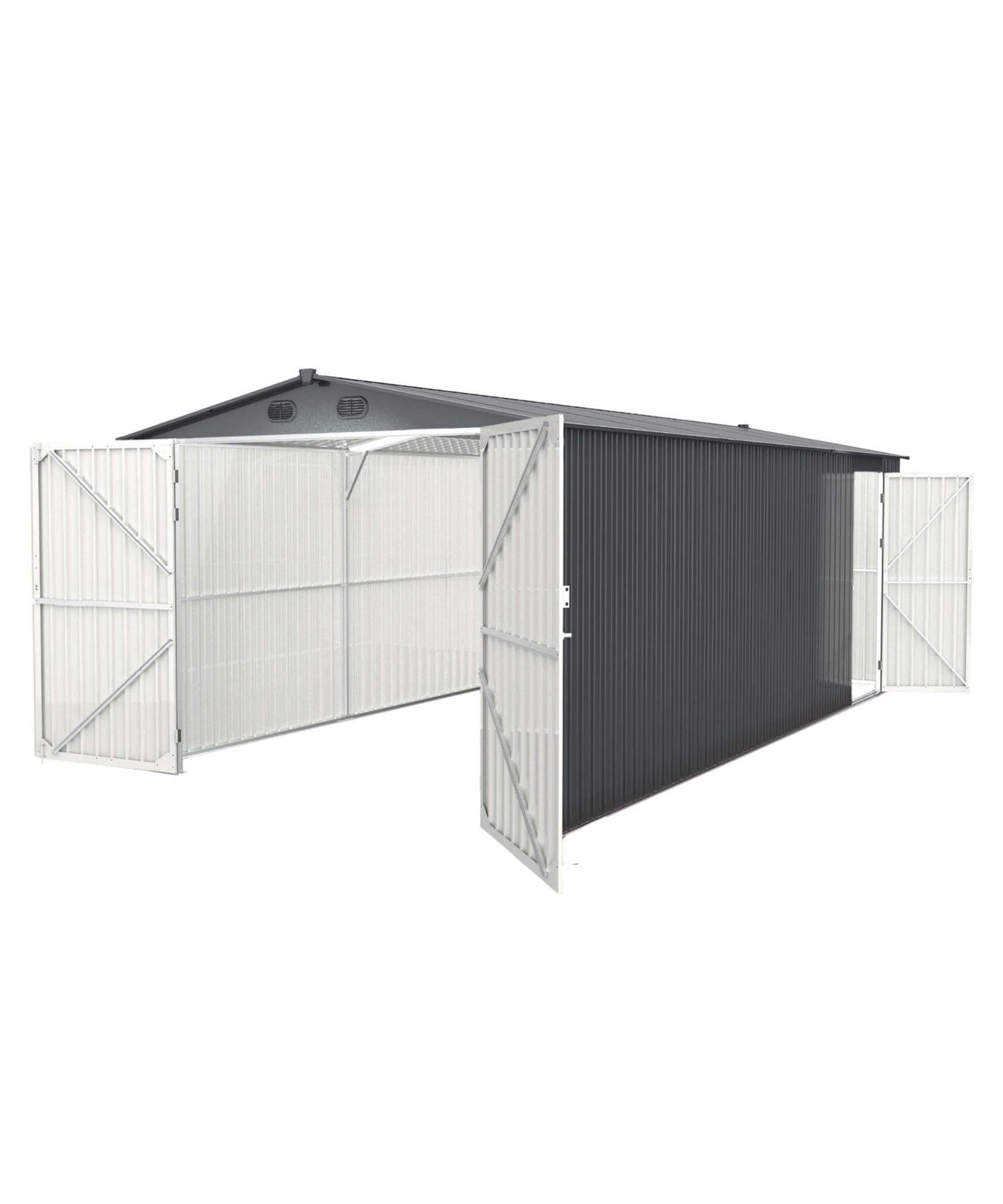 [10X20FT] Alora Heavy-Duty Multipurpose Outdoor All-Weather Utility Garage Storage Shed With Air Vents (SAK74834)