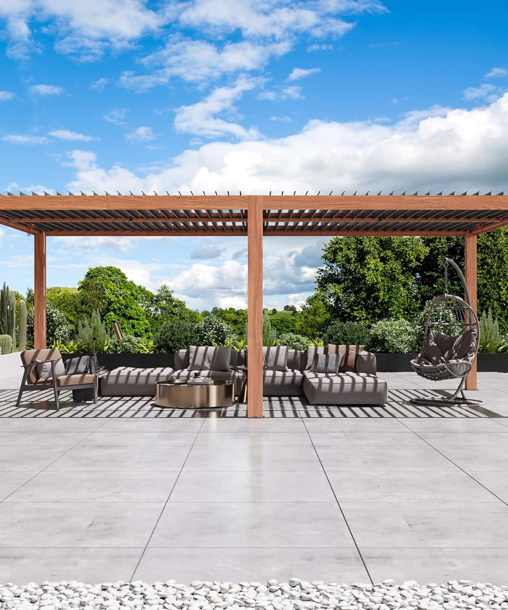 [10X20FT] Alora Heavy-Duty Luxury Outdoor Pergola With Adjustable Louvers And Integrated Drainage (SAK42670)