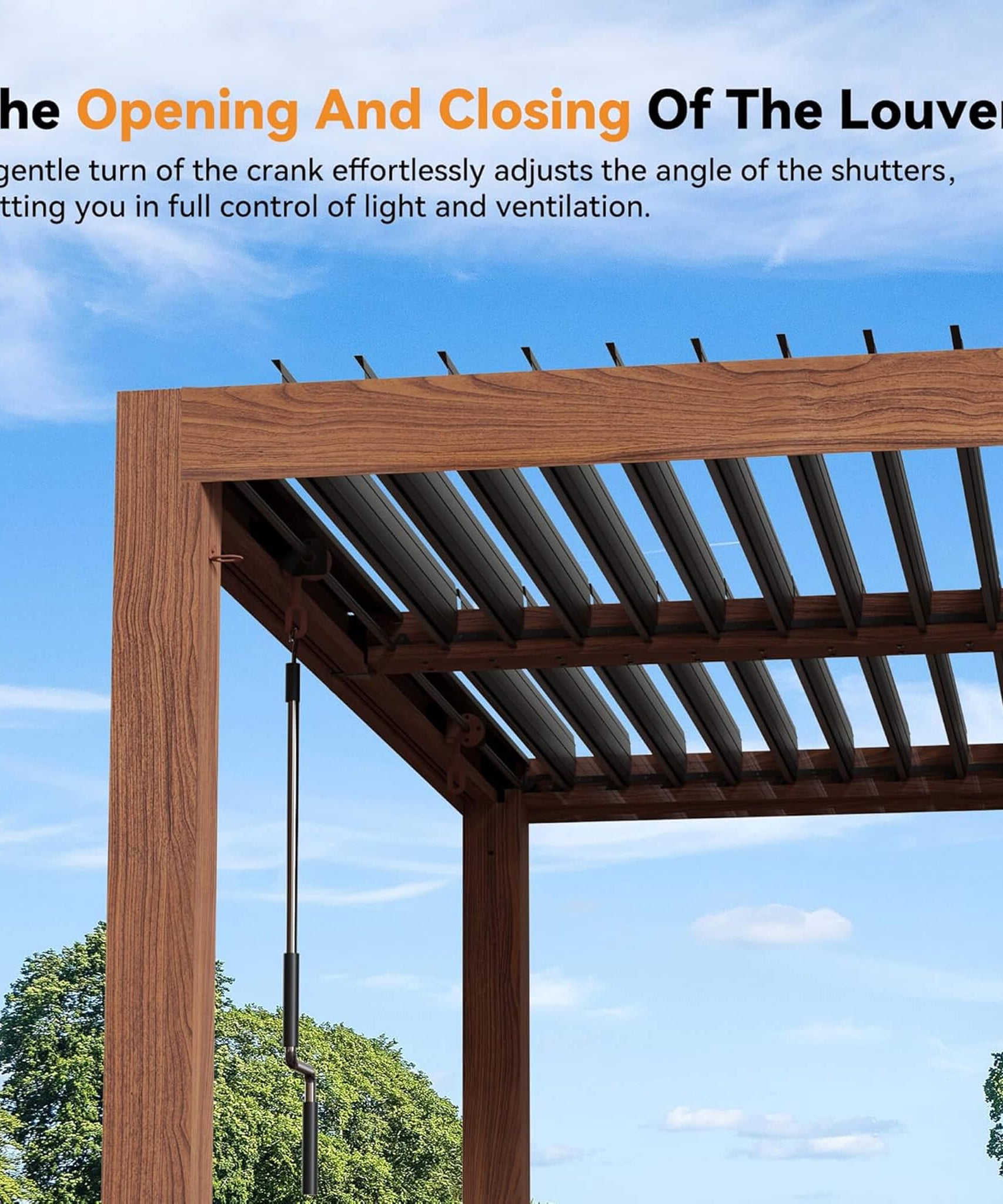[10X20FT] Alora Heavy-Duty Luxury Outdoor Pergola With Adjustable Louvers And Integrated Drainage (SAK42670)