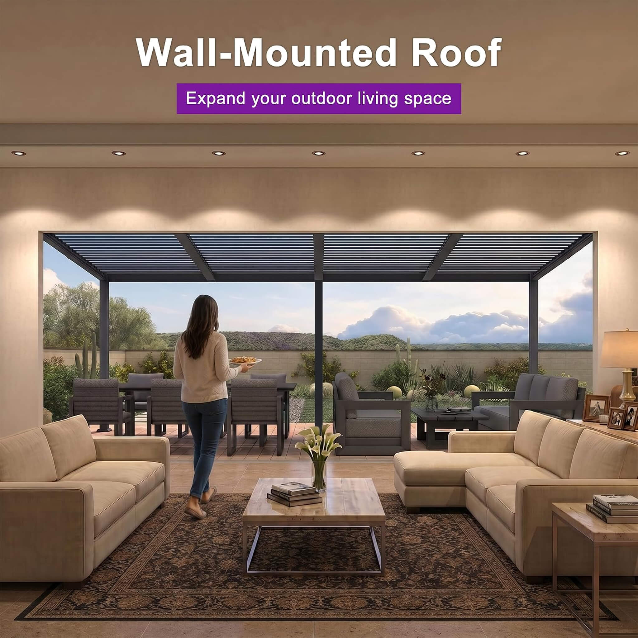 [10X20FT] Alora Modern Wall-Mounted Louvered Pergola With Aluminum Frame (SAK90333)