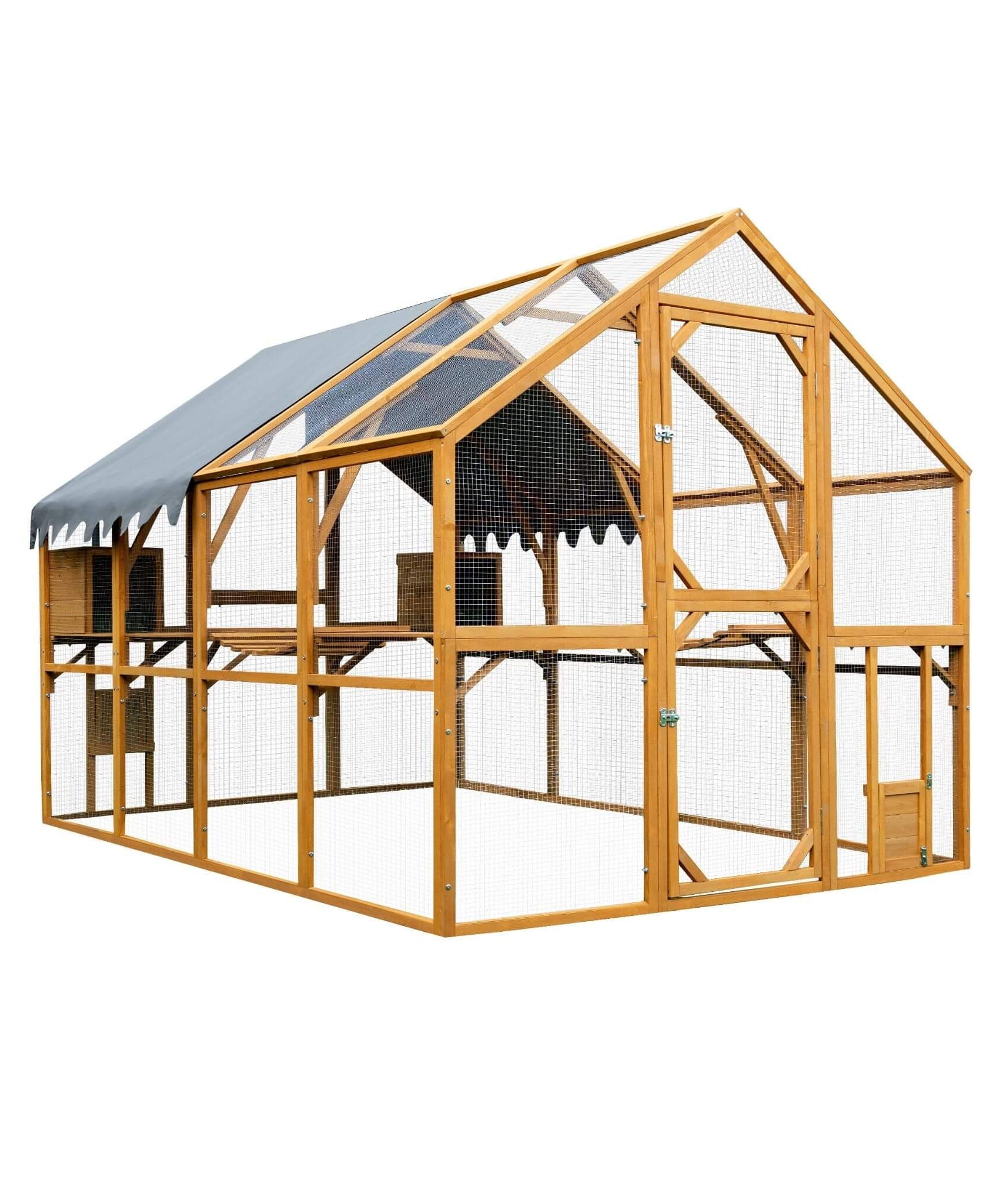 110-Inch Large Outdoor Kitten Playpen Chicken Coop With Waterproof Cover (SAK15370)