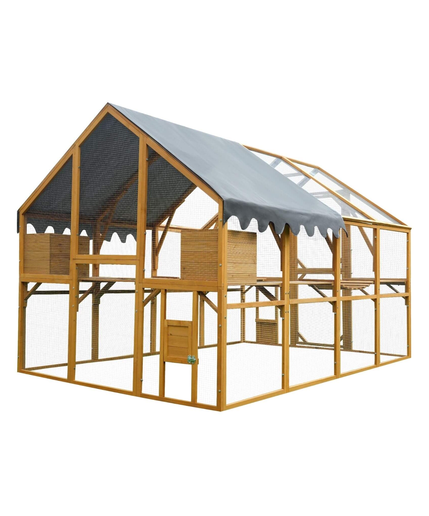 110-Inch Large Outdoor Kitten Playpen Chicken Coop With Waterproof Cover (SAK15370)