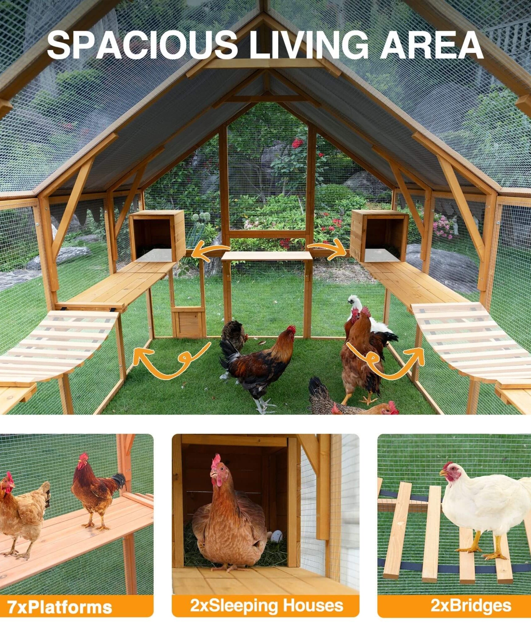 110-Inch Large Outdoor Kitten Playpen Chicken Coop With Waterproof Cover (SAK15370)