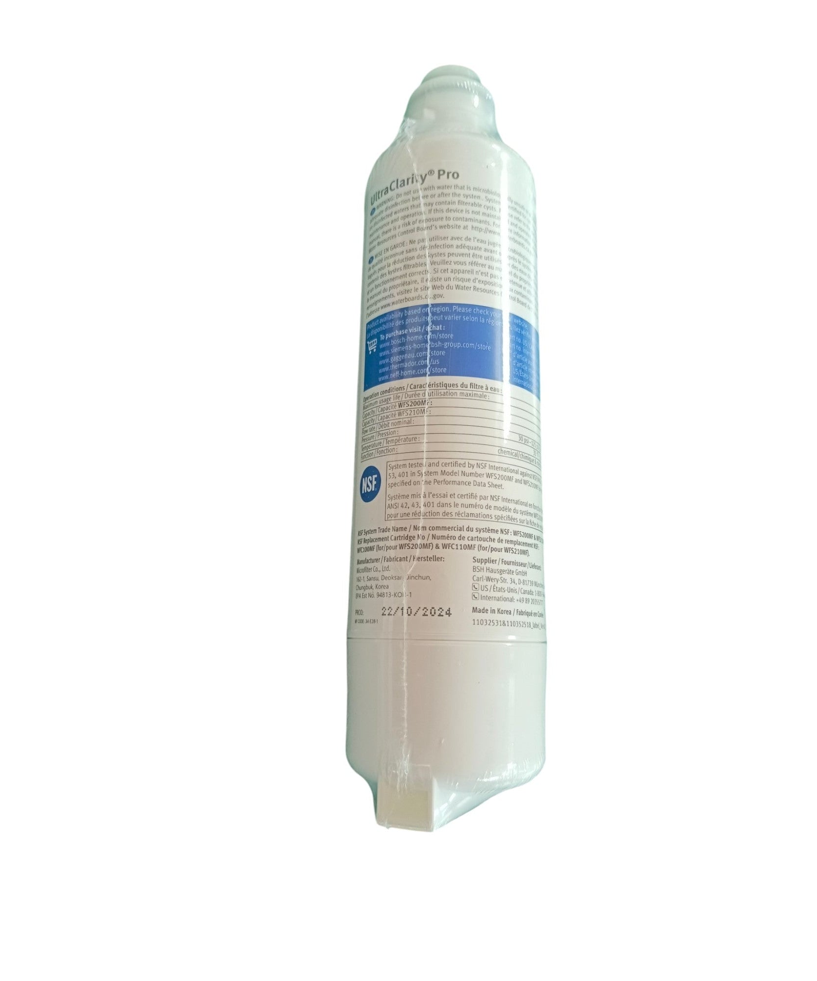 Bosch 11032518 Original UltraClarity Pro Kühlschrank-Wasserfilter - 11032518