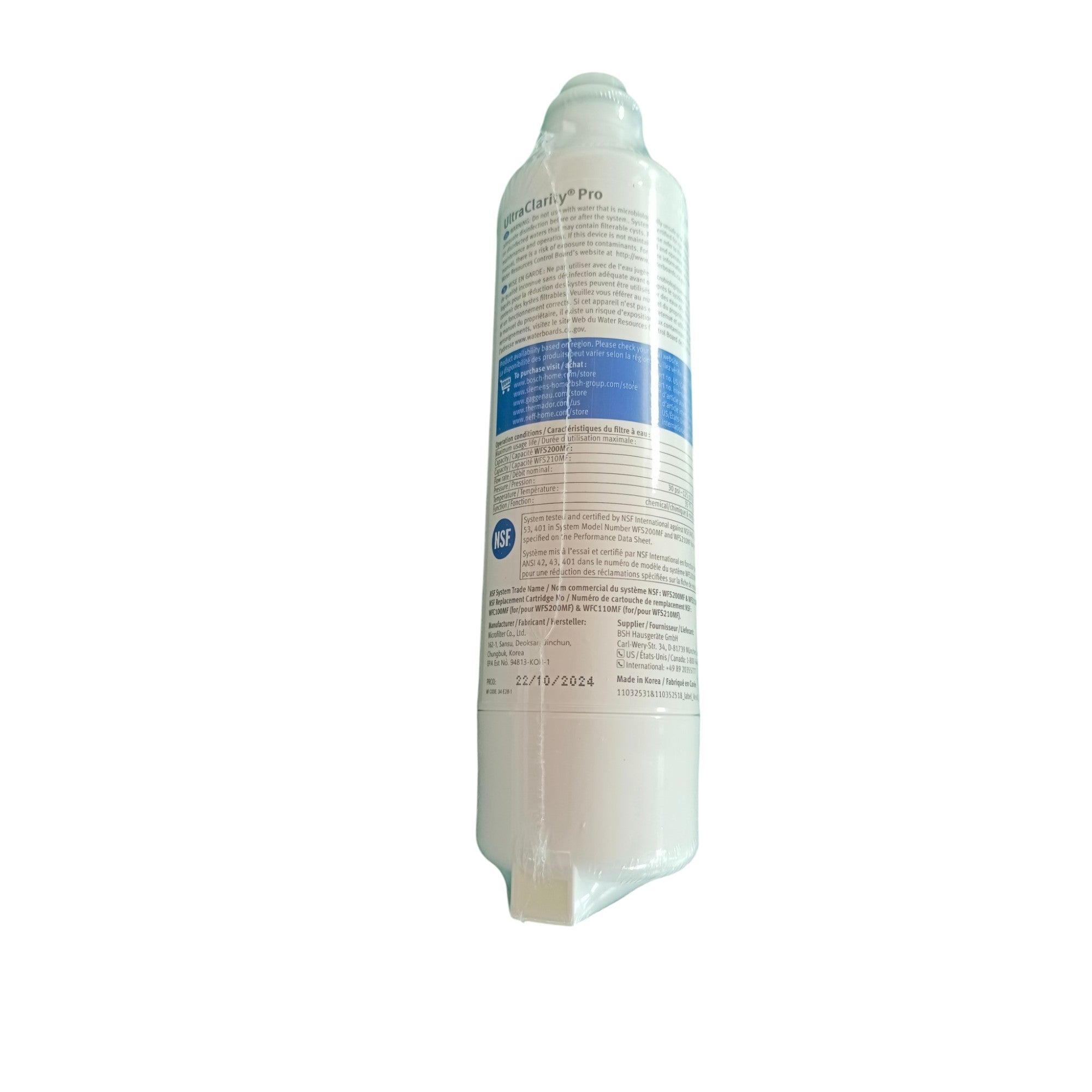 Bosch 11032518 Original UltraClarity Pro Kühlschrank-Wasserfilter - 11032518
