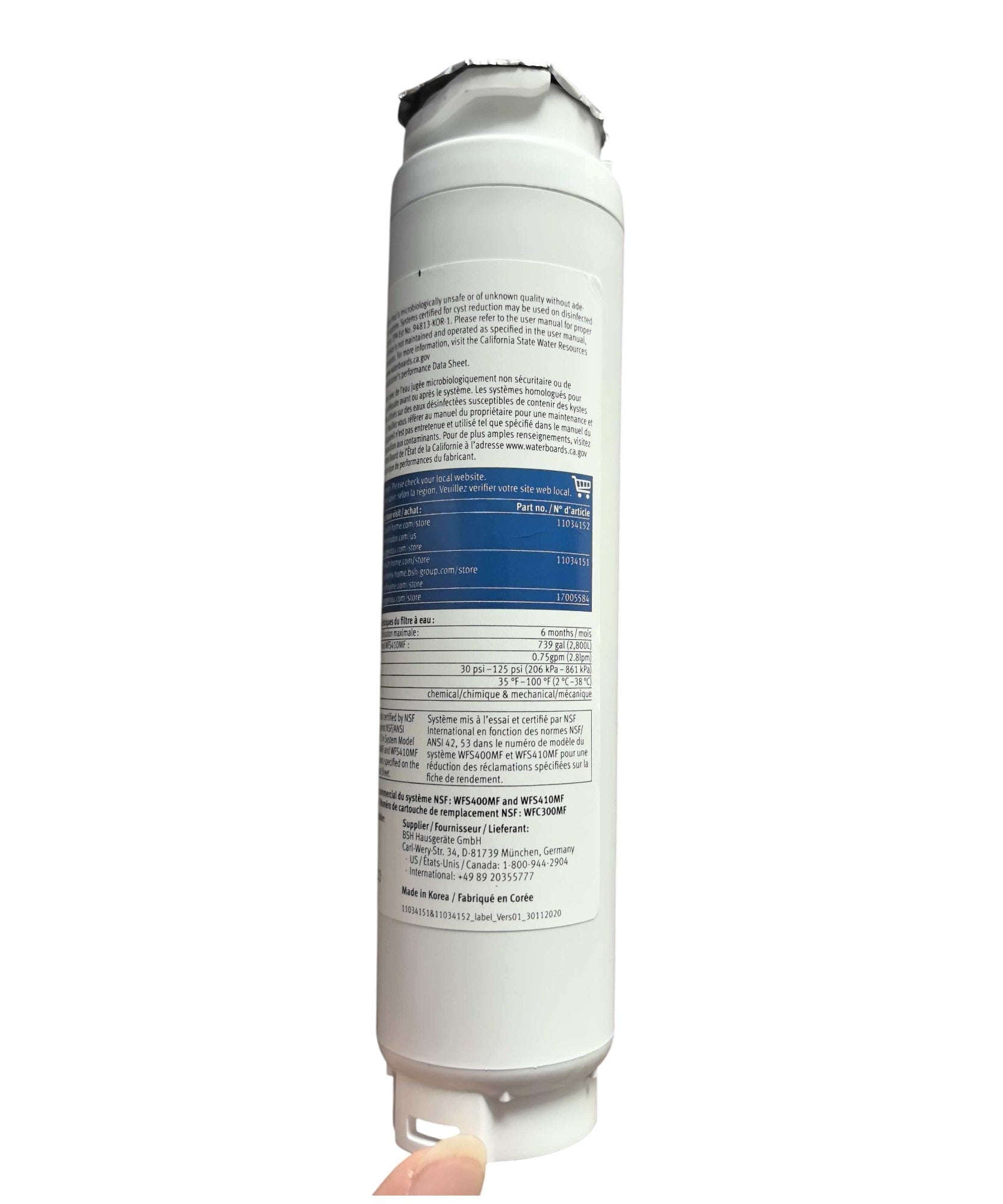 Bosch 11034151 • KSZ50UC0 UltraClarity Kühlschrank-Wasserfilter - 11034151