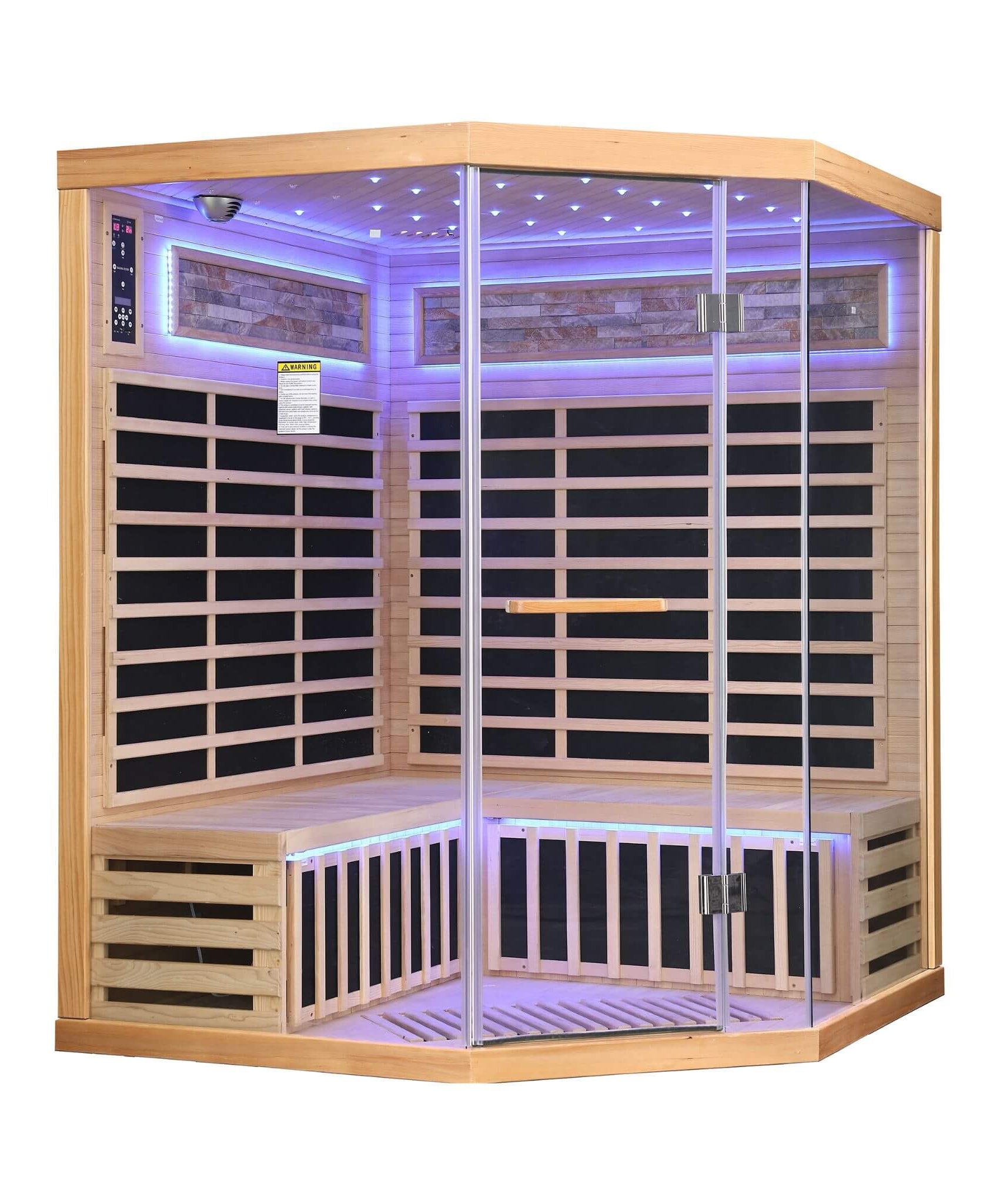Aura Premium Canadian Hemlock Pentagonal Indoor Infrared Sauna Room With Glass Front (SAK98673)