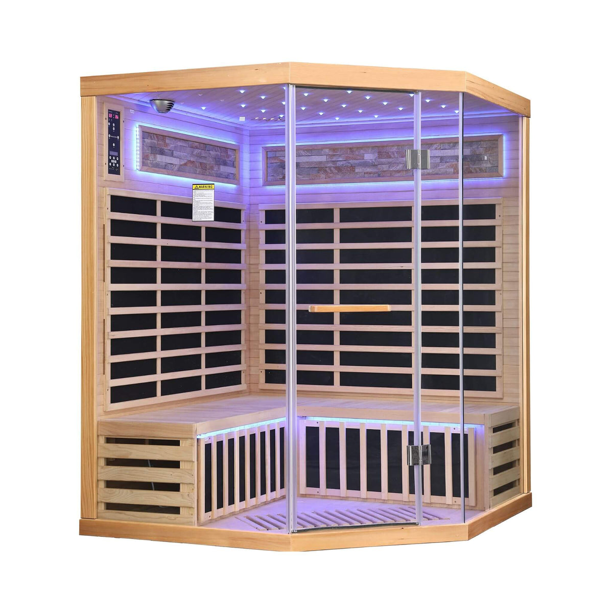 Aura Premium Canadian Hemlock Pentagonal Indoor Infrared Sauna Room With Glass Front (SAK98673)