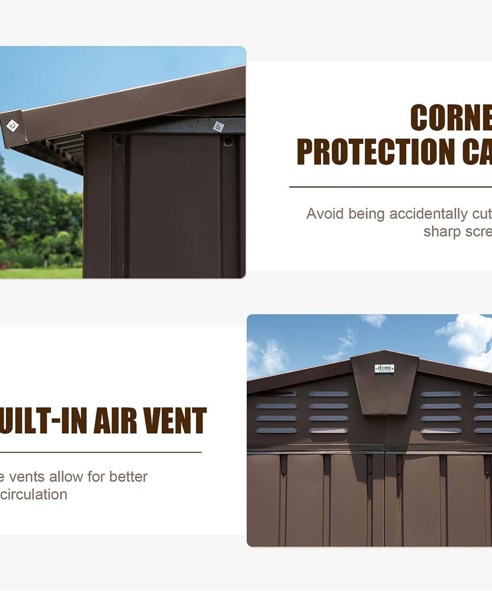 [11X12FT] Alora Outdoor Backyard Storage Metal Shed With Galvanized Steel Frame, Windows, And Lockable Doors (SAK60167)