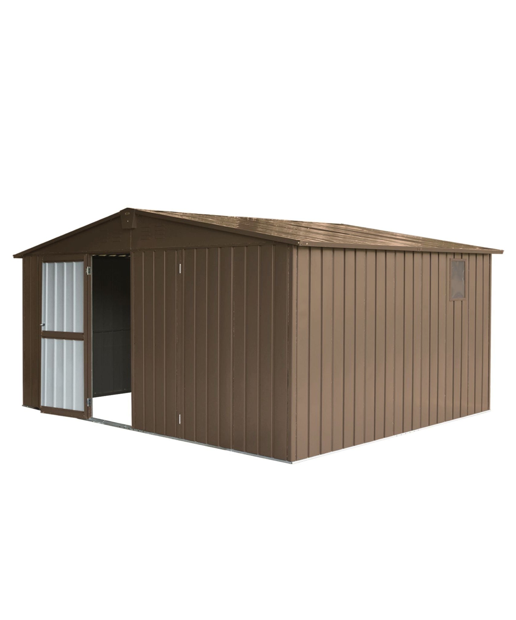 [11X12FT] Alora Outdoor Backyard Storage Metal Shed With Galvanized Steel Frame, Windows, And Lockable Doors (SAK60167)
