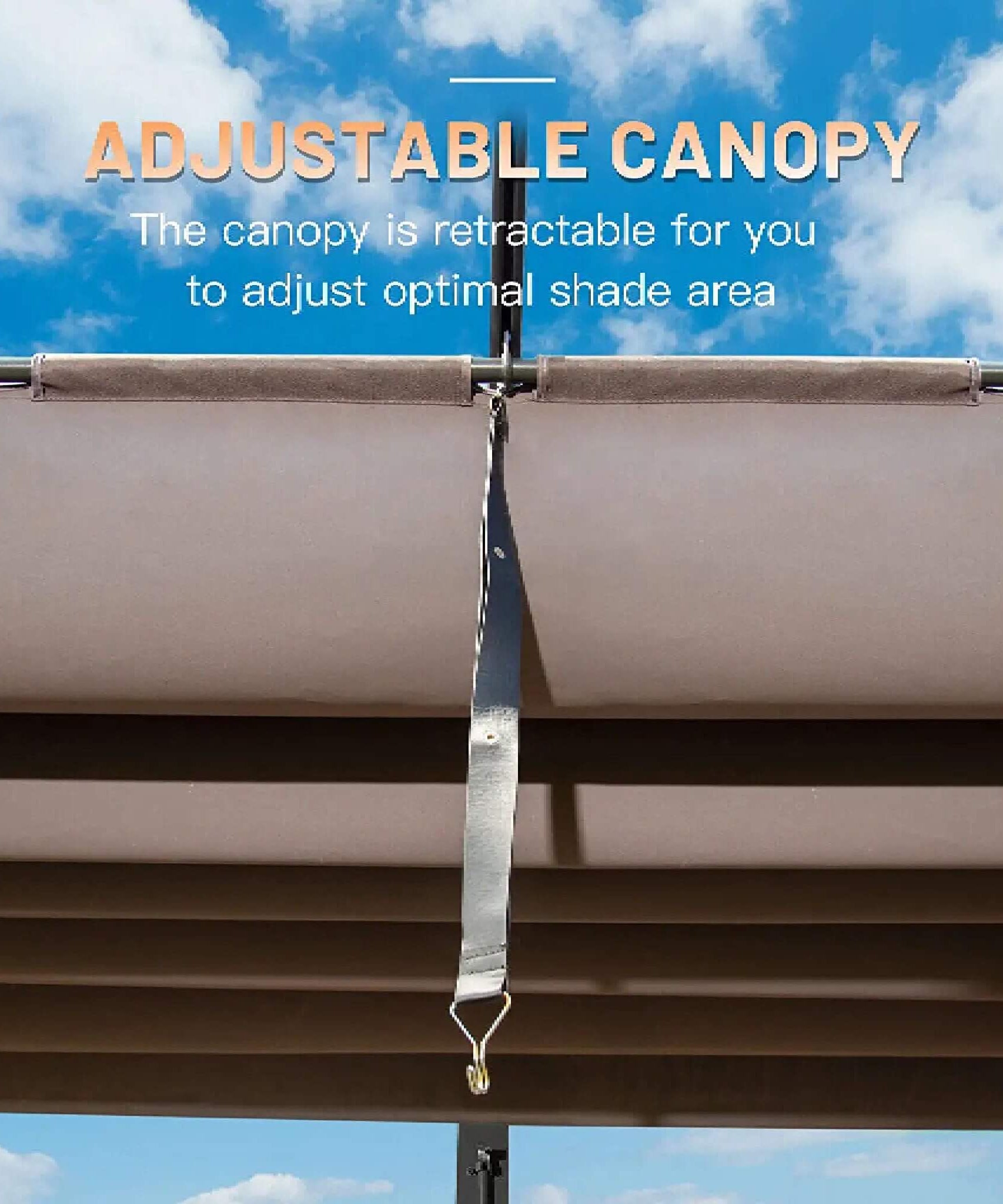 [11X16FT] Alora Outdoor Retractable Backyard Aluminum Metal Pergola With Roof (SAK16804)