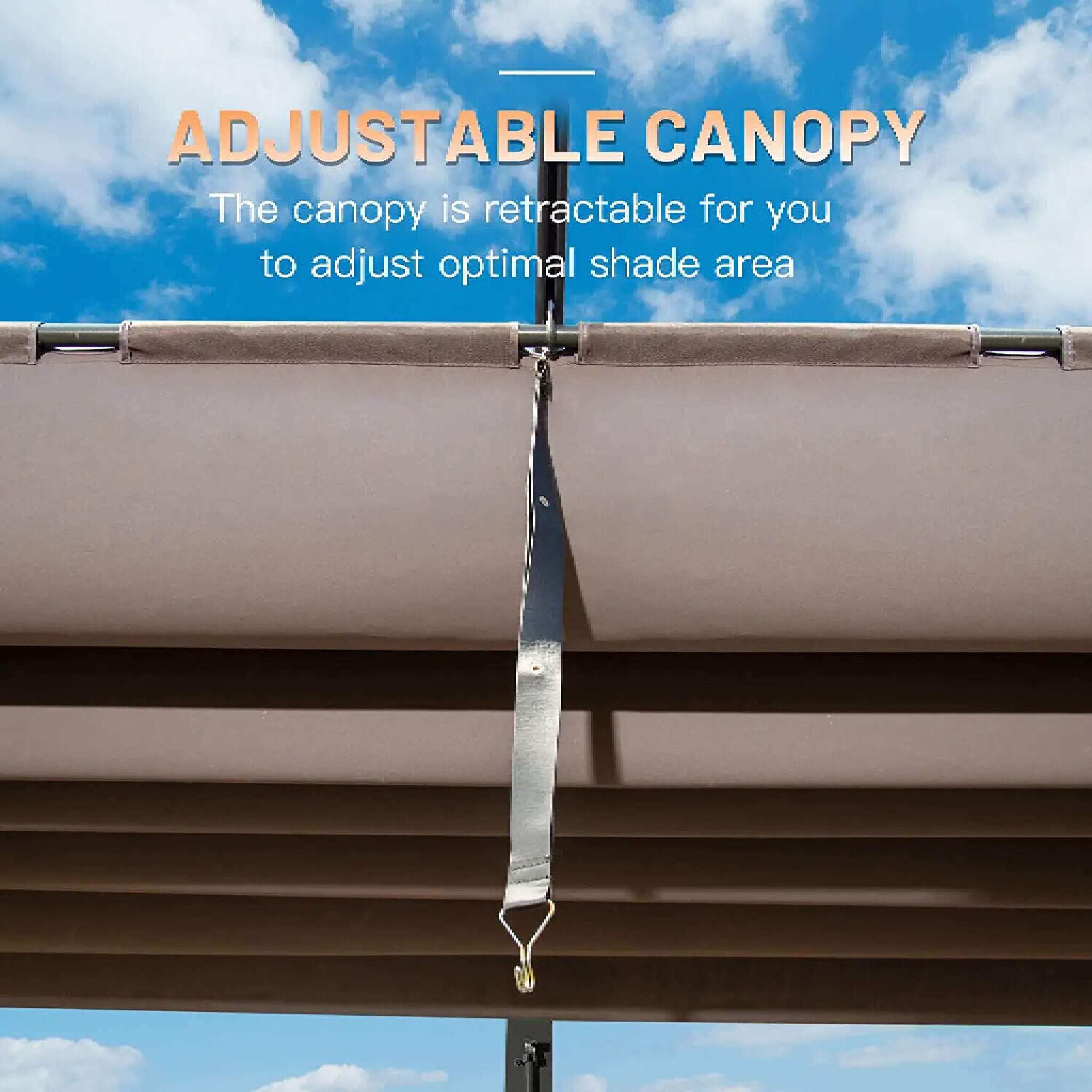 [11X16FT] Alora Outdoor Retractable Backyard Aluminum Metal Pergola With Roof (SAK16804)