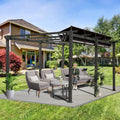 [11X16FT] Alora Outdoor Retractable Backyard Aluminum Metal Pergola With Roof (SAK16804)
