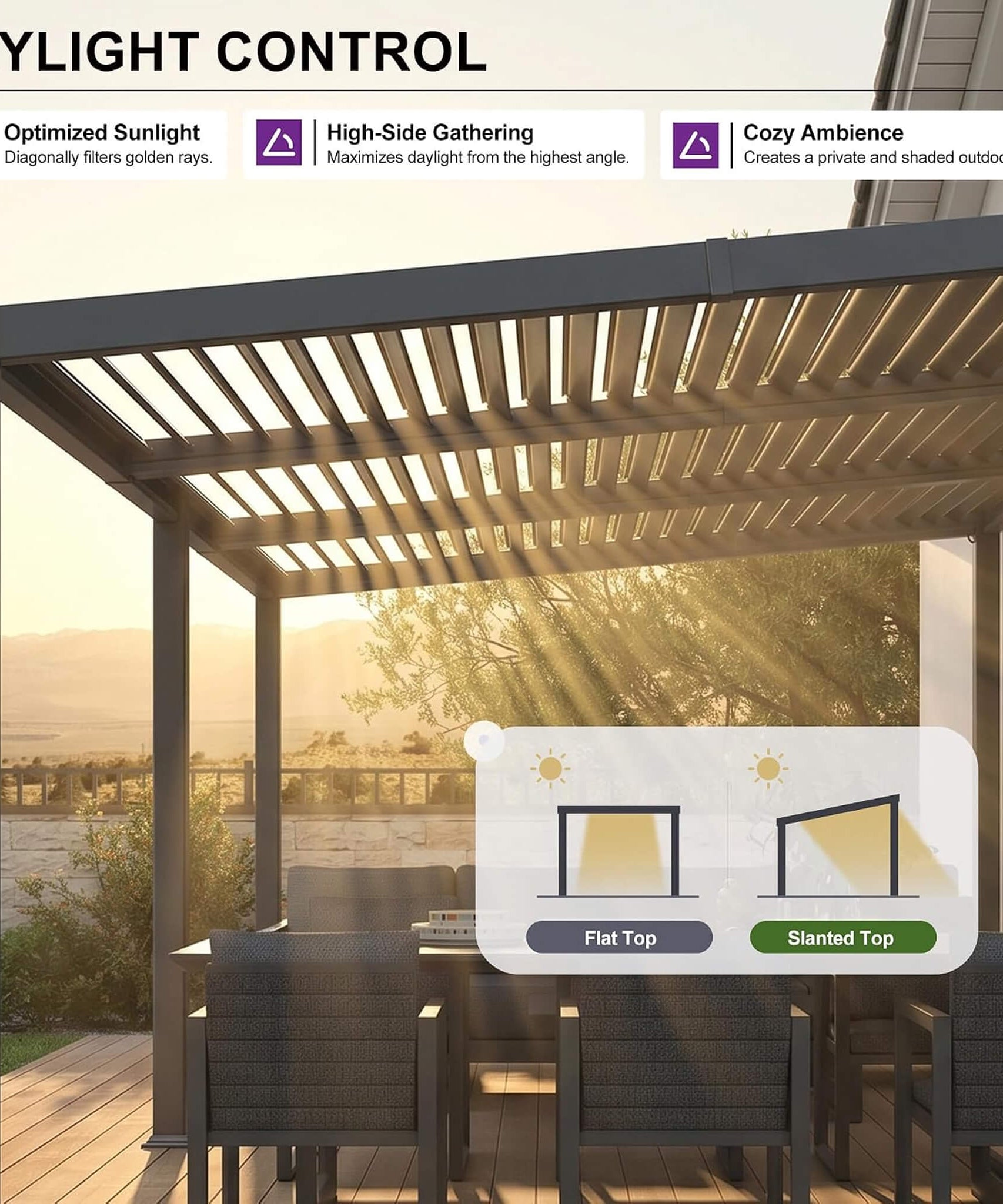 [11X18FT] Alora Modern Louvered Aluminum Pergola With Sloped Roof (SAK29326)