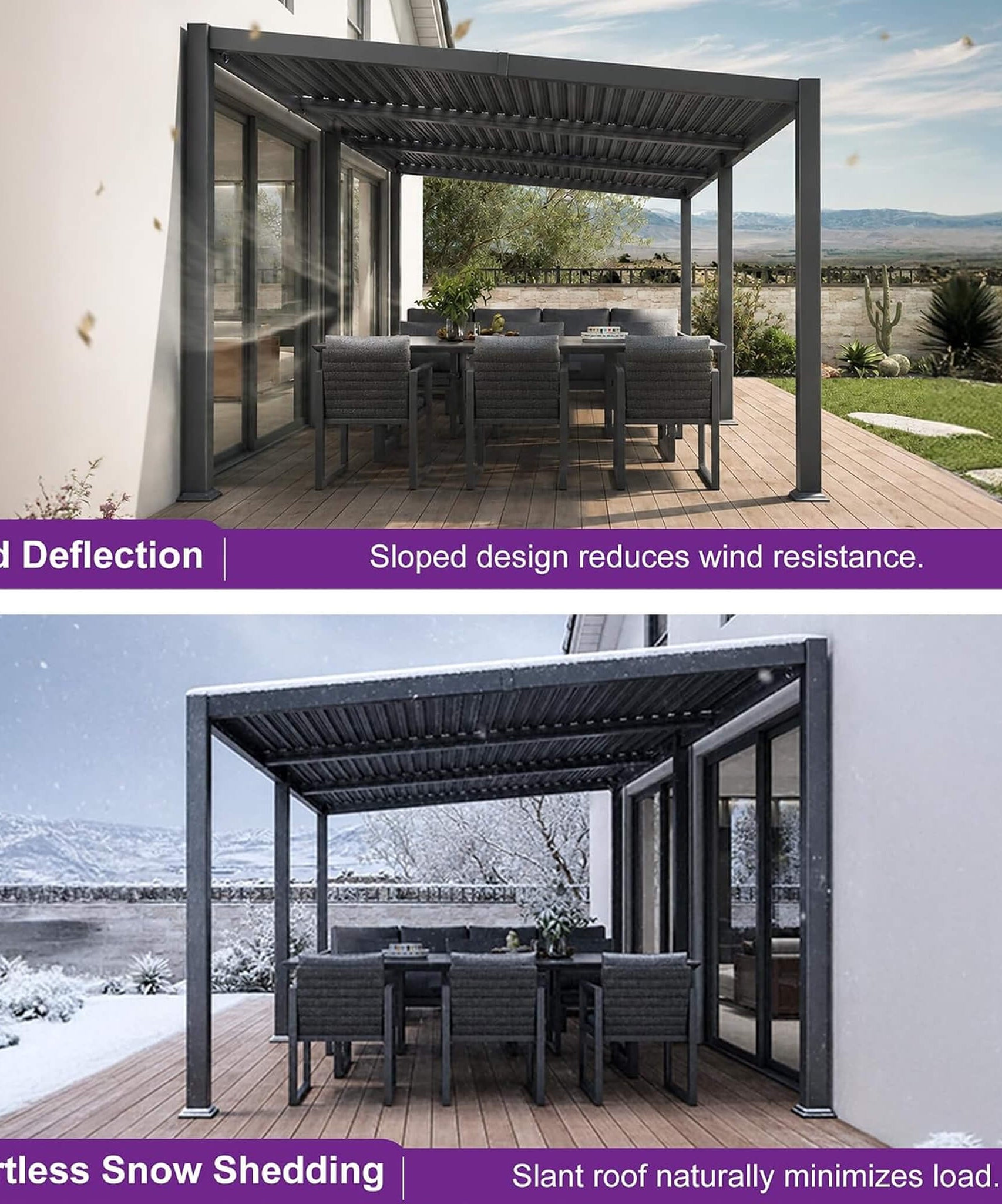 [11X18FT] Alora Modern Louvered Aluminum Pergola With Sloped Roof (SAK29326)