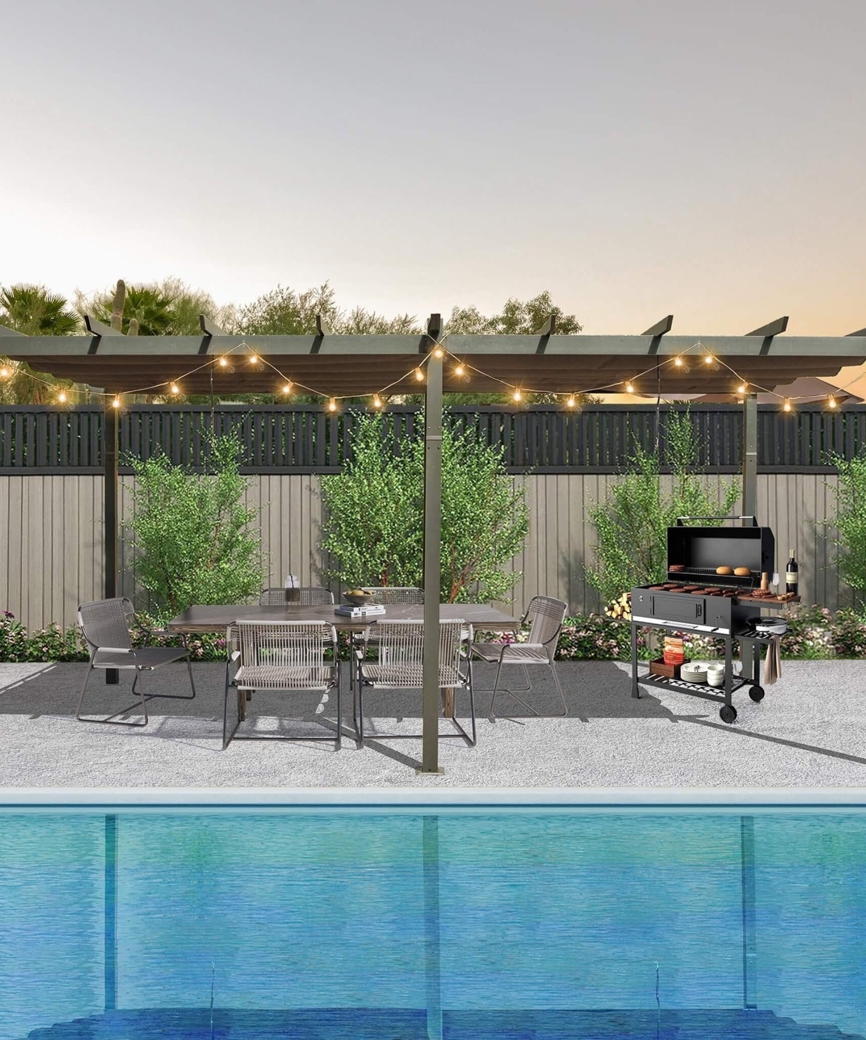 [11X20FT] Alora Premium Outdoor Retractable Aluminum Pergola With Weather-Resistant Canopy (SAK54612)