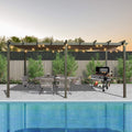 [11X20FT] Alora Premium Outdoor Retractable Aluminum Pergola With Weather-Resistant Canopy (SAK54612)
