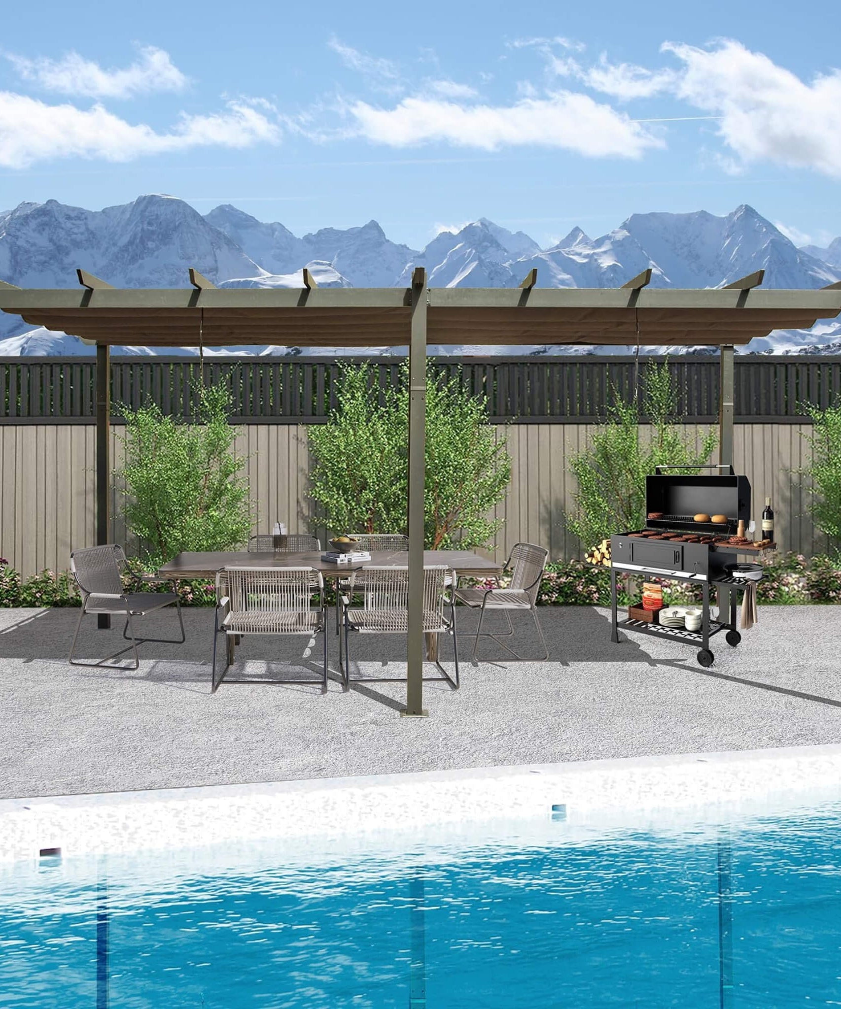 [11X20FT] Alora Premium Outdoor Retractable Aluminum Pergola With Weather-Resistant Canopy (SAK54612)