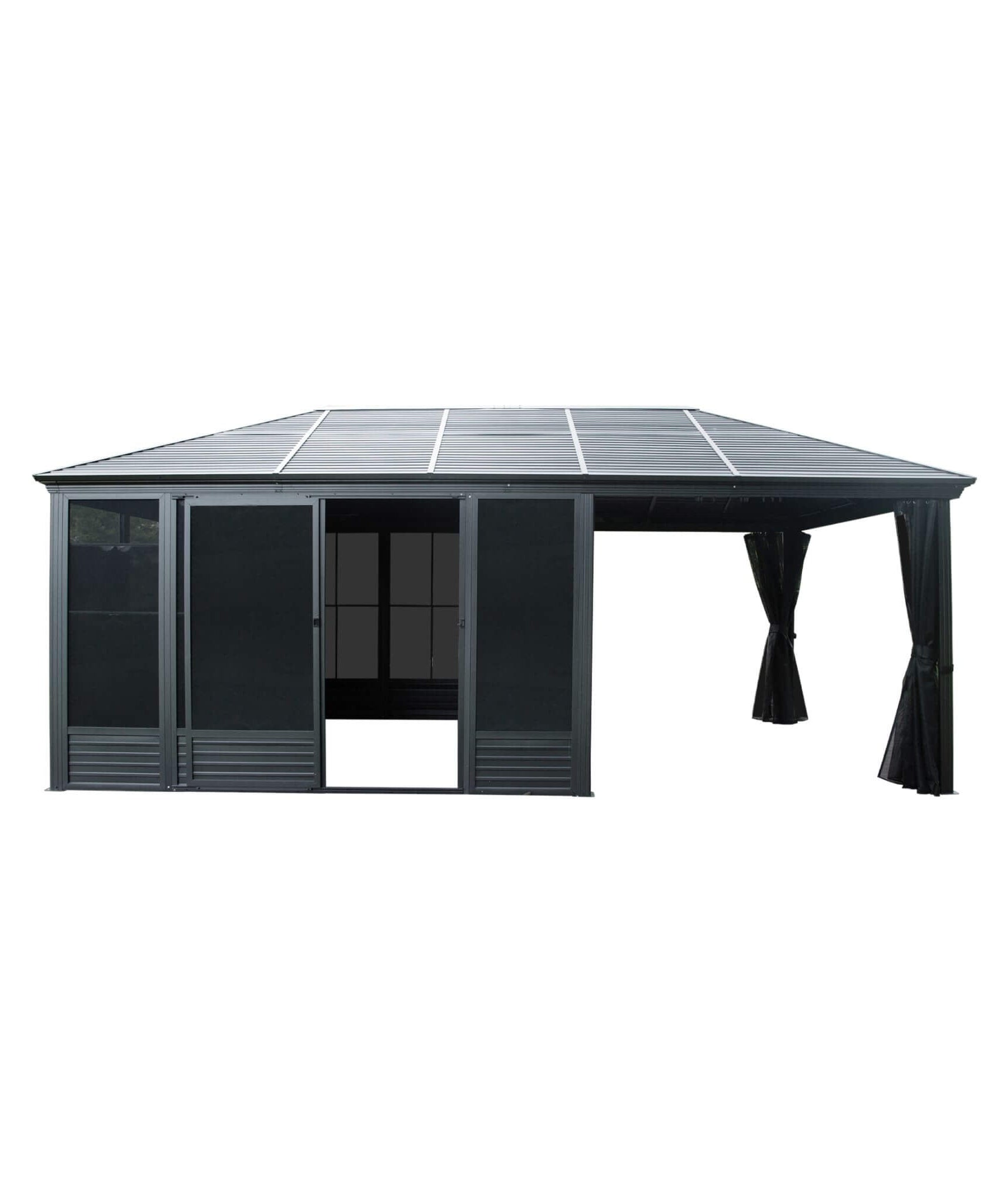 [11X21FT] Alora Outdoor All-Season Solarium Sunroom Gazebo With Galvanized Steel Roof (SAK42018)