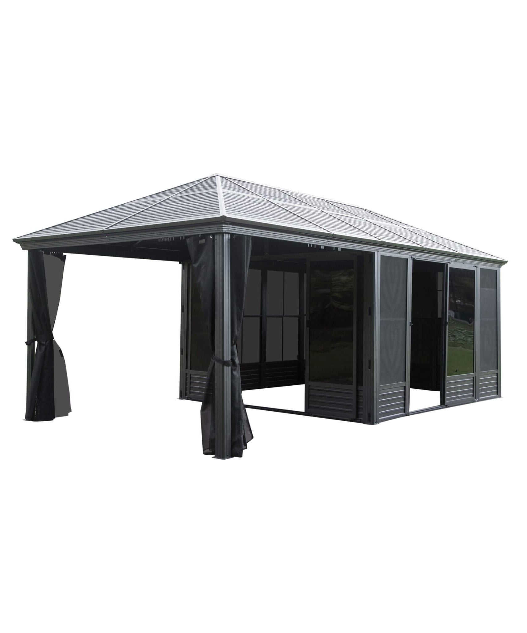 [11X21FT] Alora Outdoor All-Season Solarium Sunroom Gazebo With Galvanized Steel Roof (SAK42018)