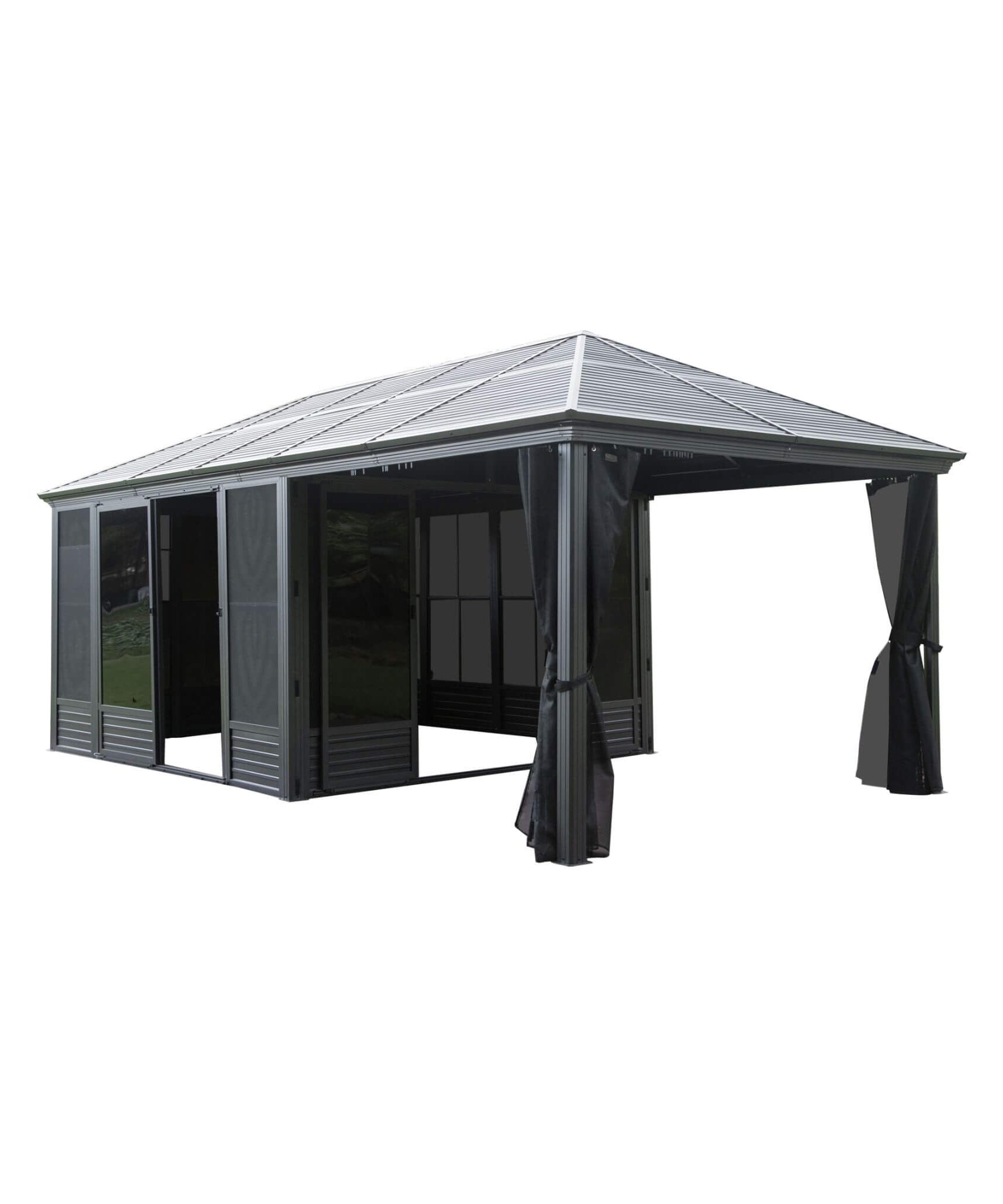 [11X21FT] Alora Outdoor All-Season Solarium Sunroom Gazebo With Galvanized Steel Roof (SAK42018)