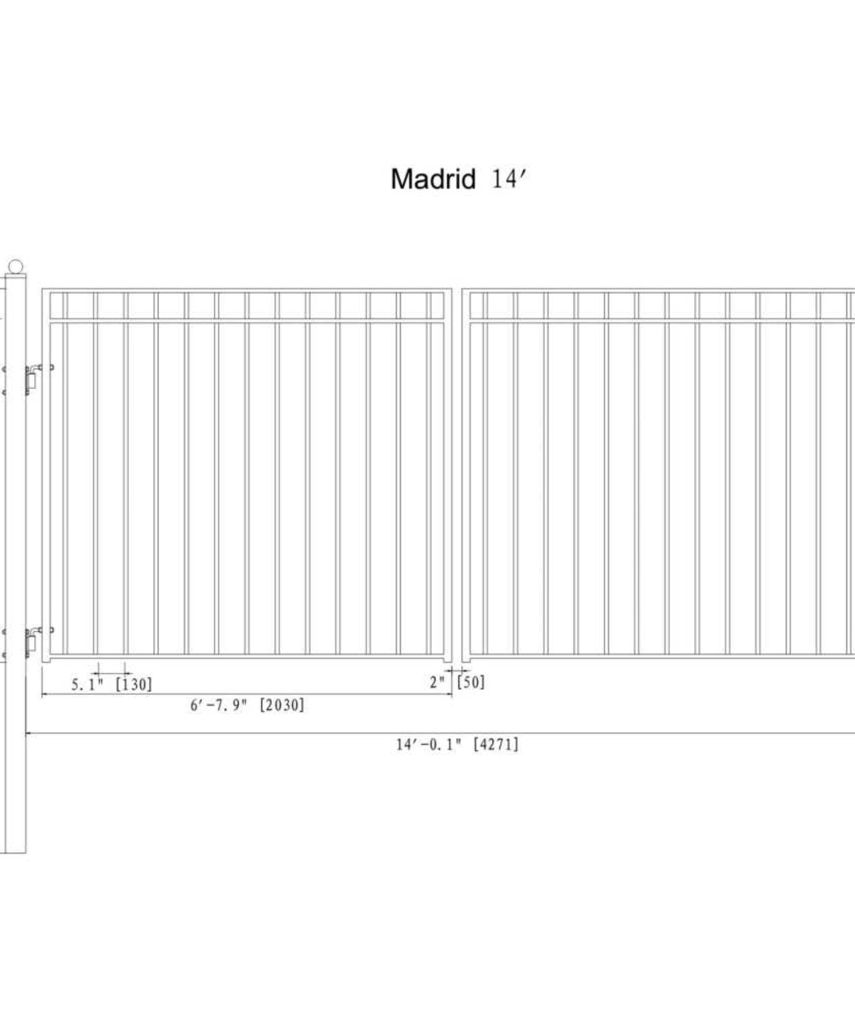 [12-18FT] Heavy-Duty Madrid-Style Premium Steel Dual-Swing Driveway Gate (SAK38546)