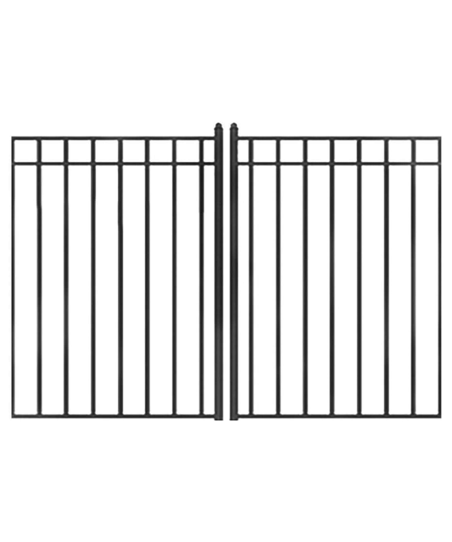 [12-18FT] Heavy-Duty Madrid-Style Premium Steel Dual-Swing Driveway Gate (SAK38546)