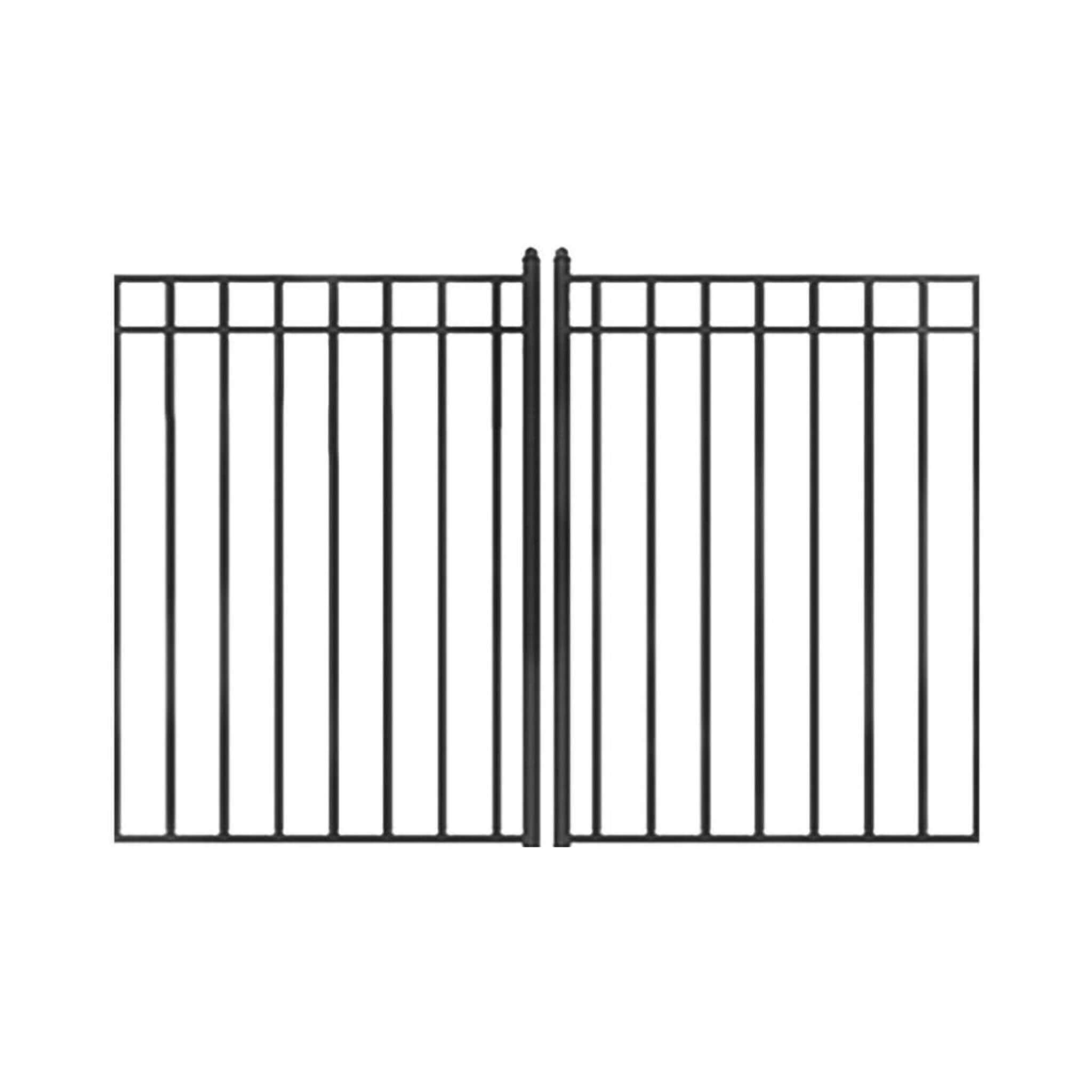 [12-18FT] Heavy-Duty Madrid-Style Premium Steel Dual-Swing Driveway Gate (SAK38546)