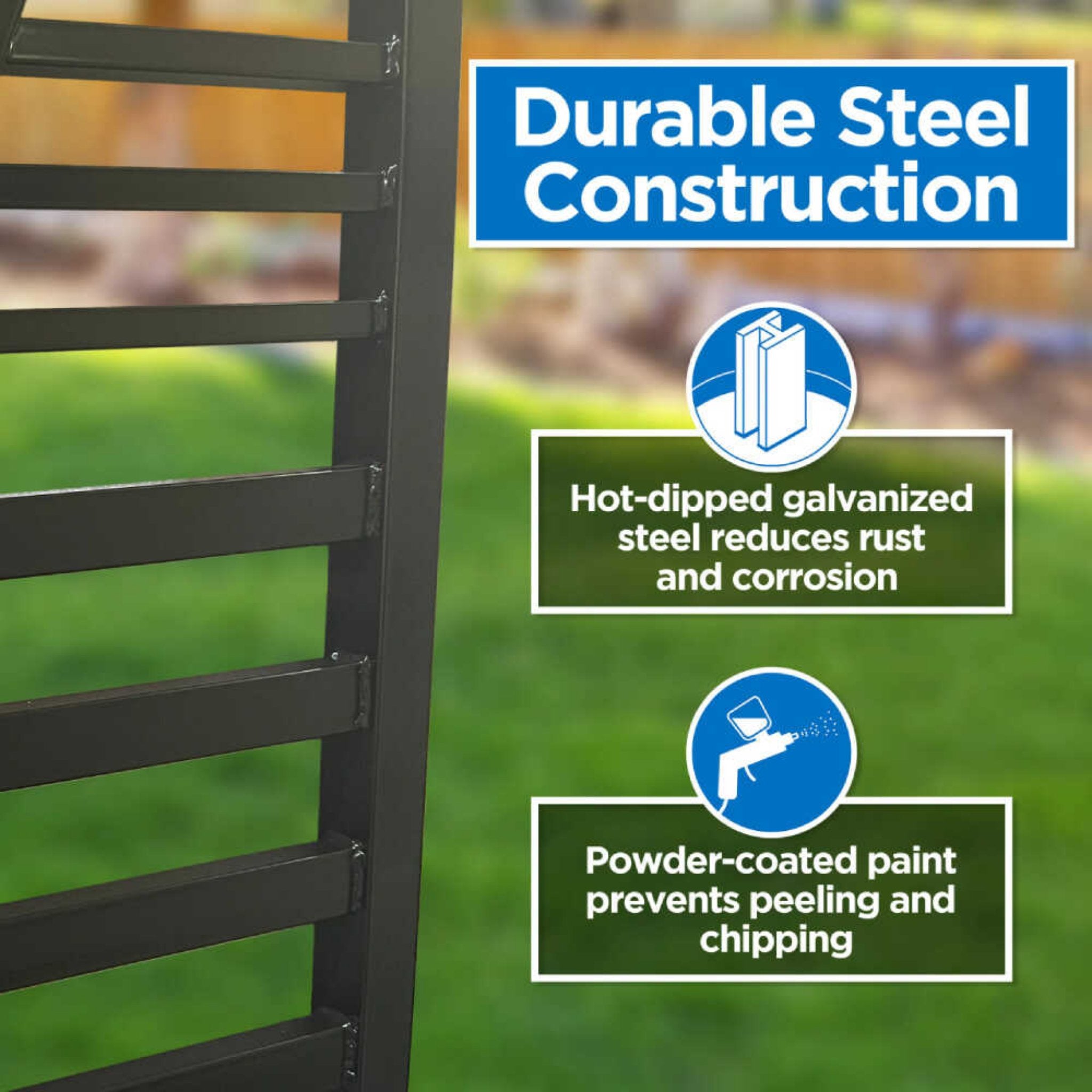 [12-18FT] Heavy-Duty Barcelona-Style Powder-Coated Steel Galvanized Dual Swing Driveway Gate (SAK25978)