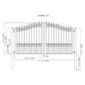 [12-18FT] Heavy-Duty London-Style Powder-Coated Galvanized Steel Dual-Swing Driveway Gate (SAK48520)