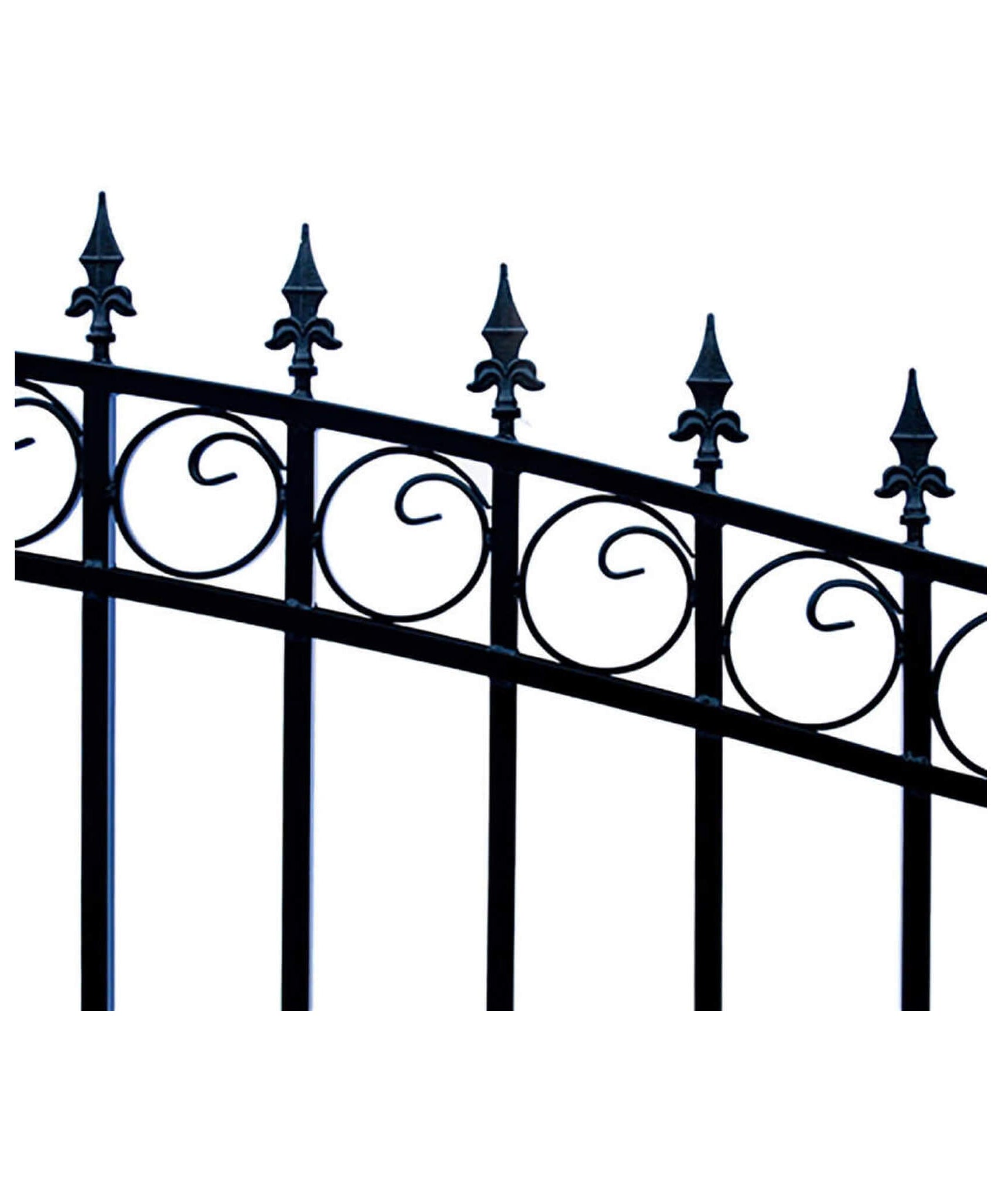 [12-18FT] Heavy-Duty London-Style Powder-Coated Galvanized Steel Dual-Swing Driveway Gate (SAK48520)