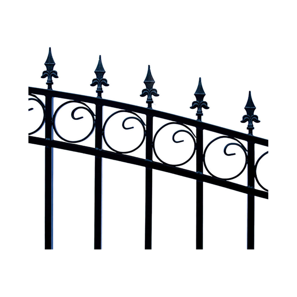 [12-18FT] Heavy-Duty London-Style Powder-Coated Galvanized Steel Dual-Swing Driveway Gate (SAK48520)