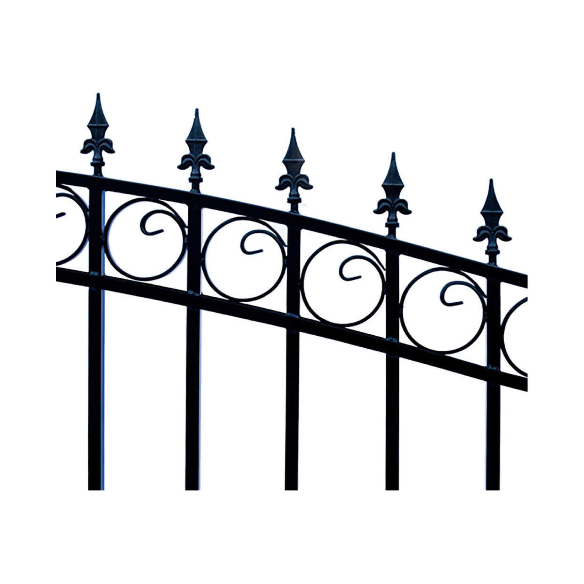 [12-18FT] Heavy-Duty London-Style Powder-Coated Galvanized Steel Dual-Swing Driveway Gate (SAK48520)