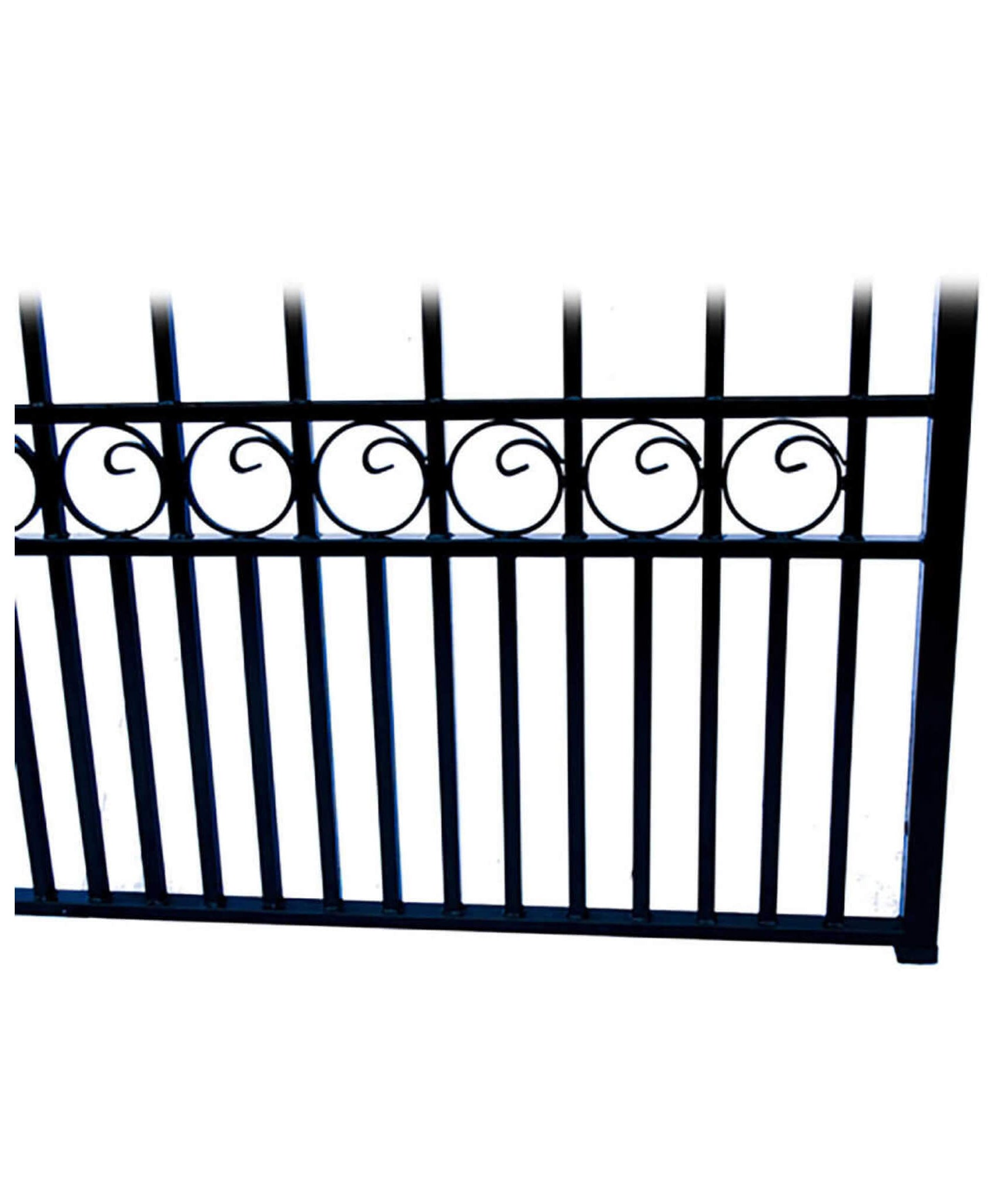 [12-18FT] Heavy-Duty London-Style Powder-Coated Galvanized Steel Dual-Swing Driveway Gate (SAK48520)