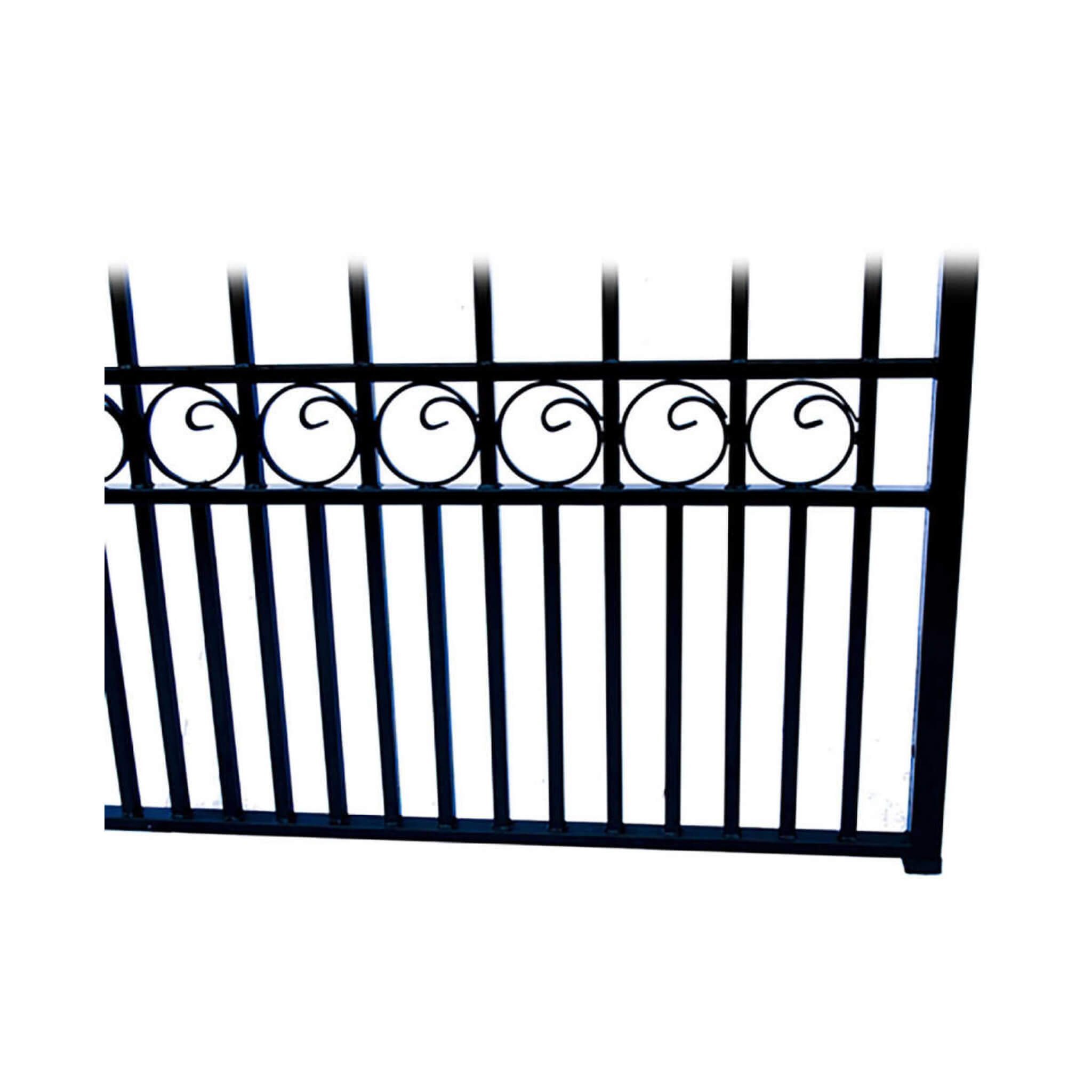 [12-18FT] Heavy-Duty London-Style Powder-Coated Galvanized Steel Dual-Swing Driveway Gate (SAK48520)