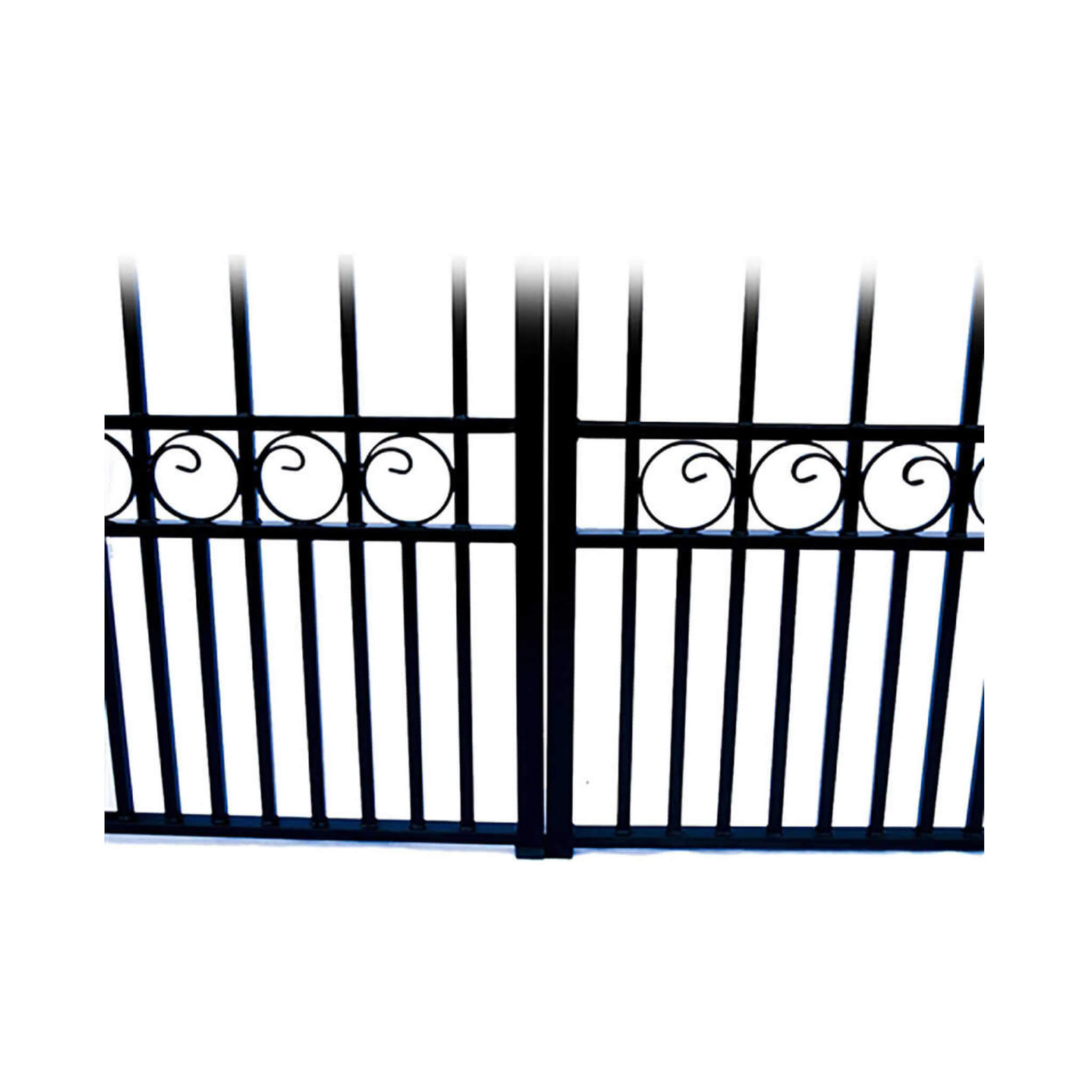 [12-18FT] Heavy-Duty London-Style Powder-Coated Galvanized Steel Dual-Swing Driveway Gate (SAK48520)