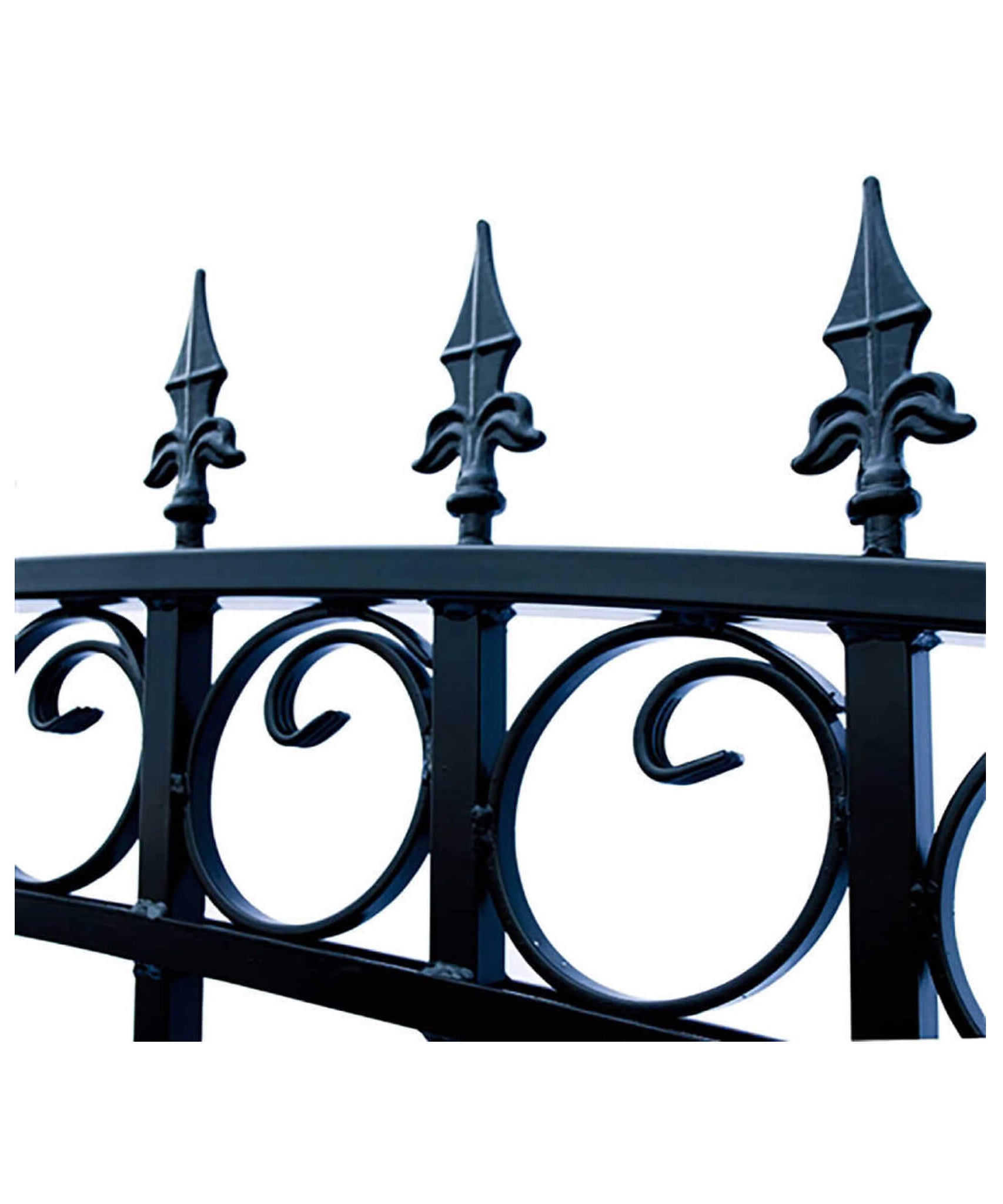 [12-18FT] Heavy-Duty London-Style Powder-Coated Galvanized Steel Dual-Swing Driveway Gate (SAK48520)