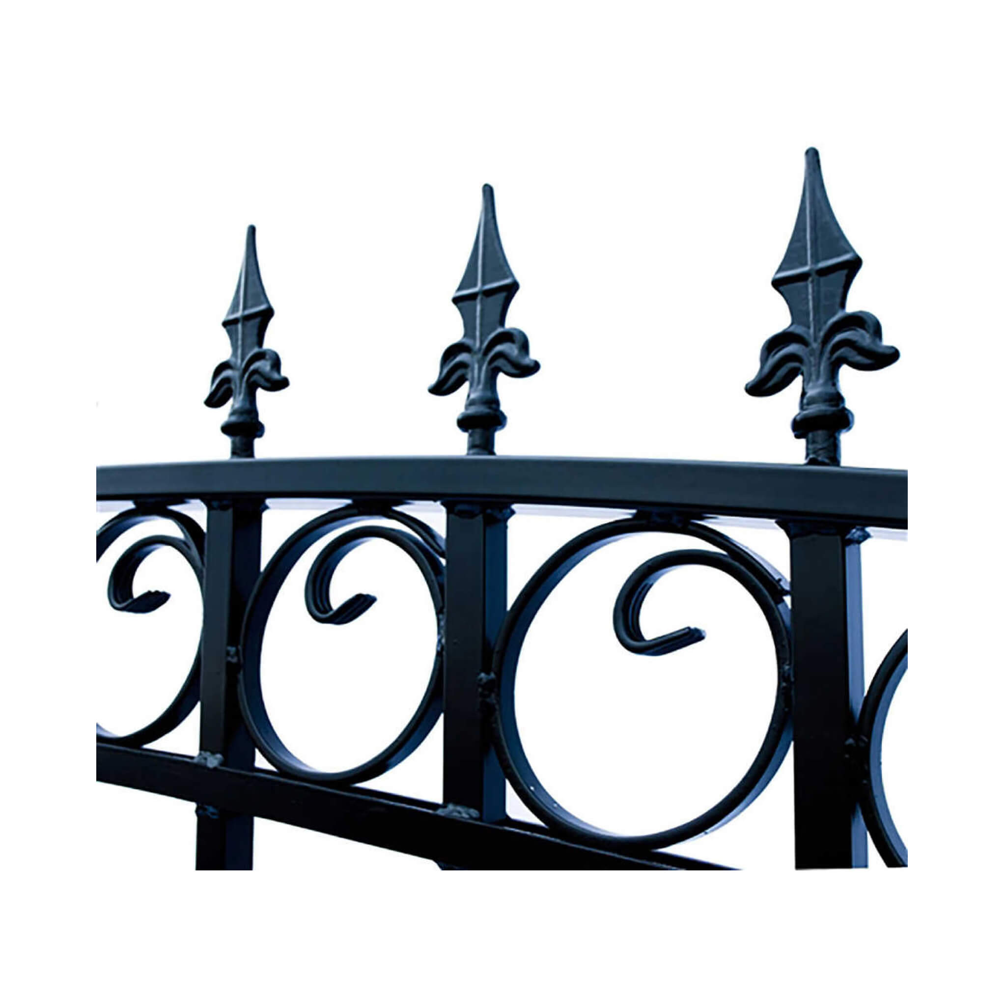 [12-18FT] Heavy-Duty London-Style Powder-Coated Galvanized Steel Dual-Swing Driveway Gate (SAK48520)