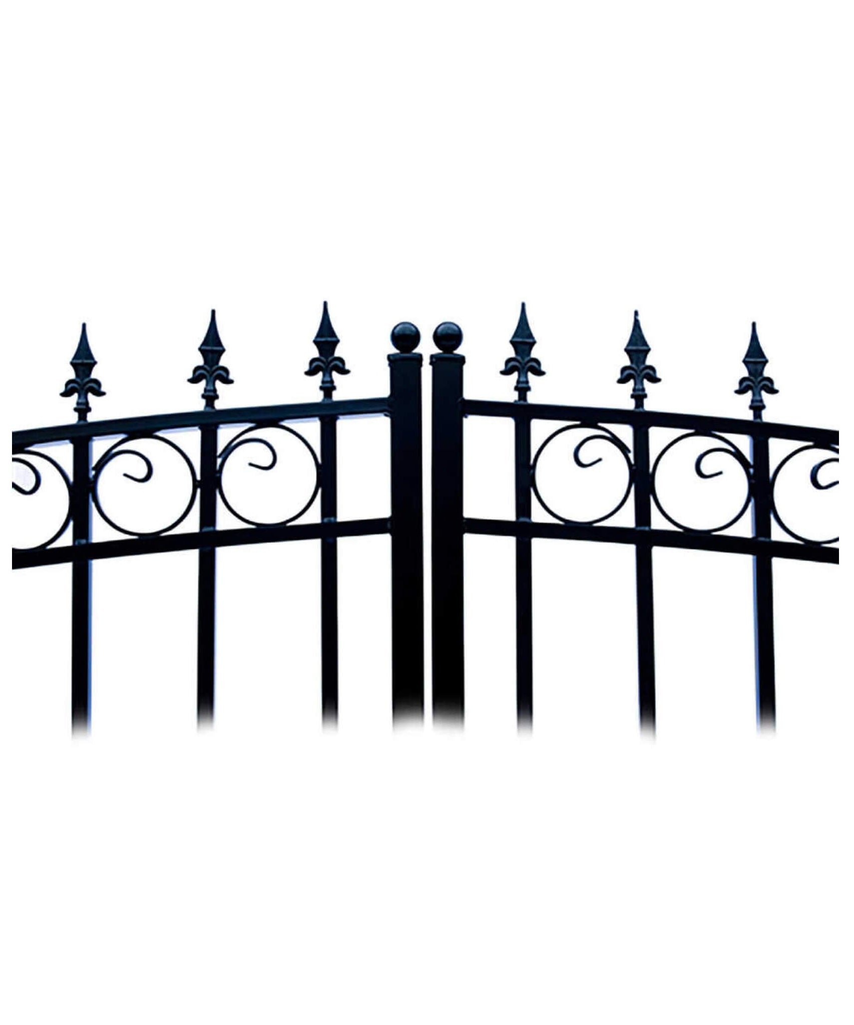 [12-18FT] Heavy-Duty London-Style Powder-Coated Galvanized Steel Dual-Swing Driveway Gate (SAK48520)