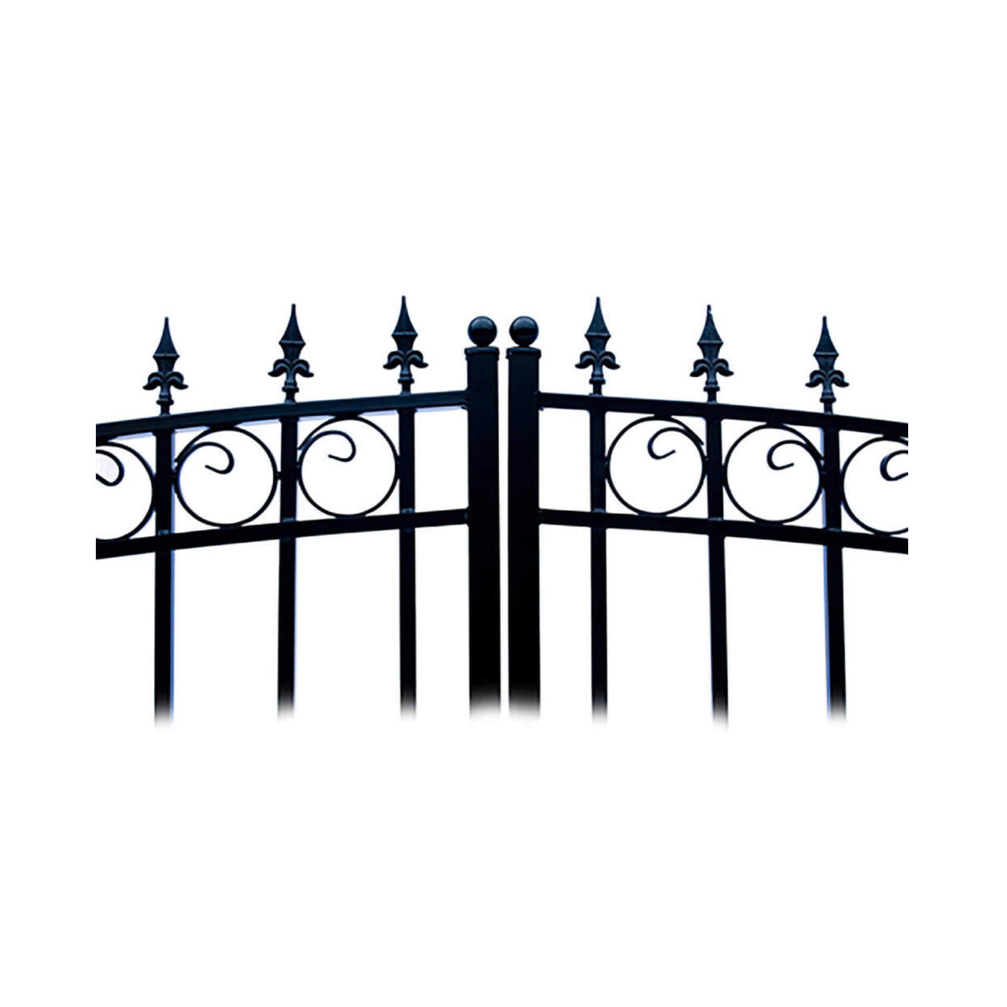 [12-18FT] Heavy-Duty London-Style Powder-Coated Galvanized Steel Dual-Swing Driveway Gate (SAK48520)