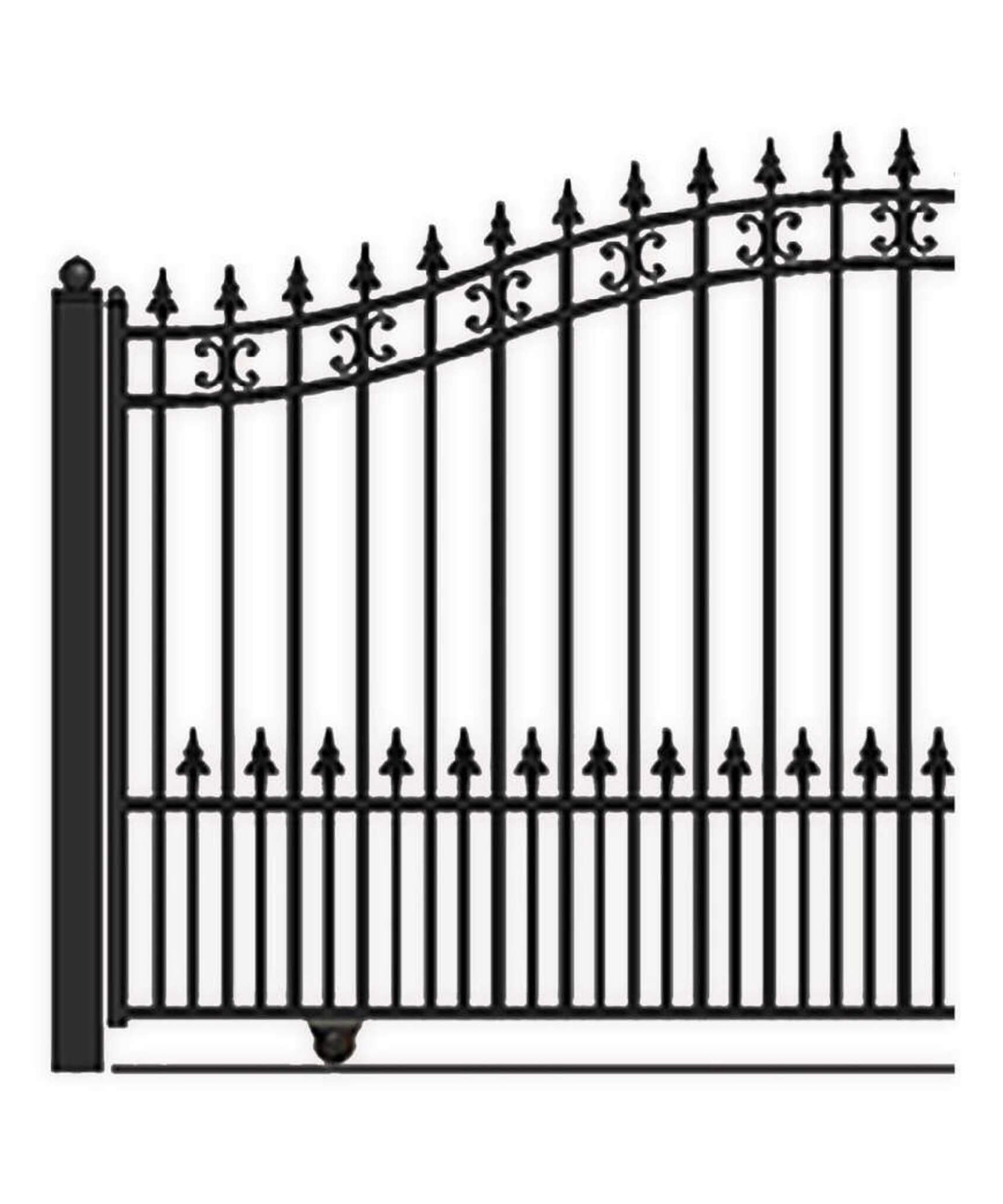 [12-18FT] Heavy-Duty St. Louis-Style Steel Sliding Driveway Gate (SAK64978)