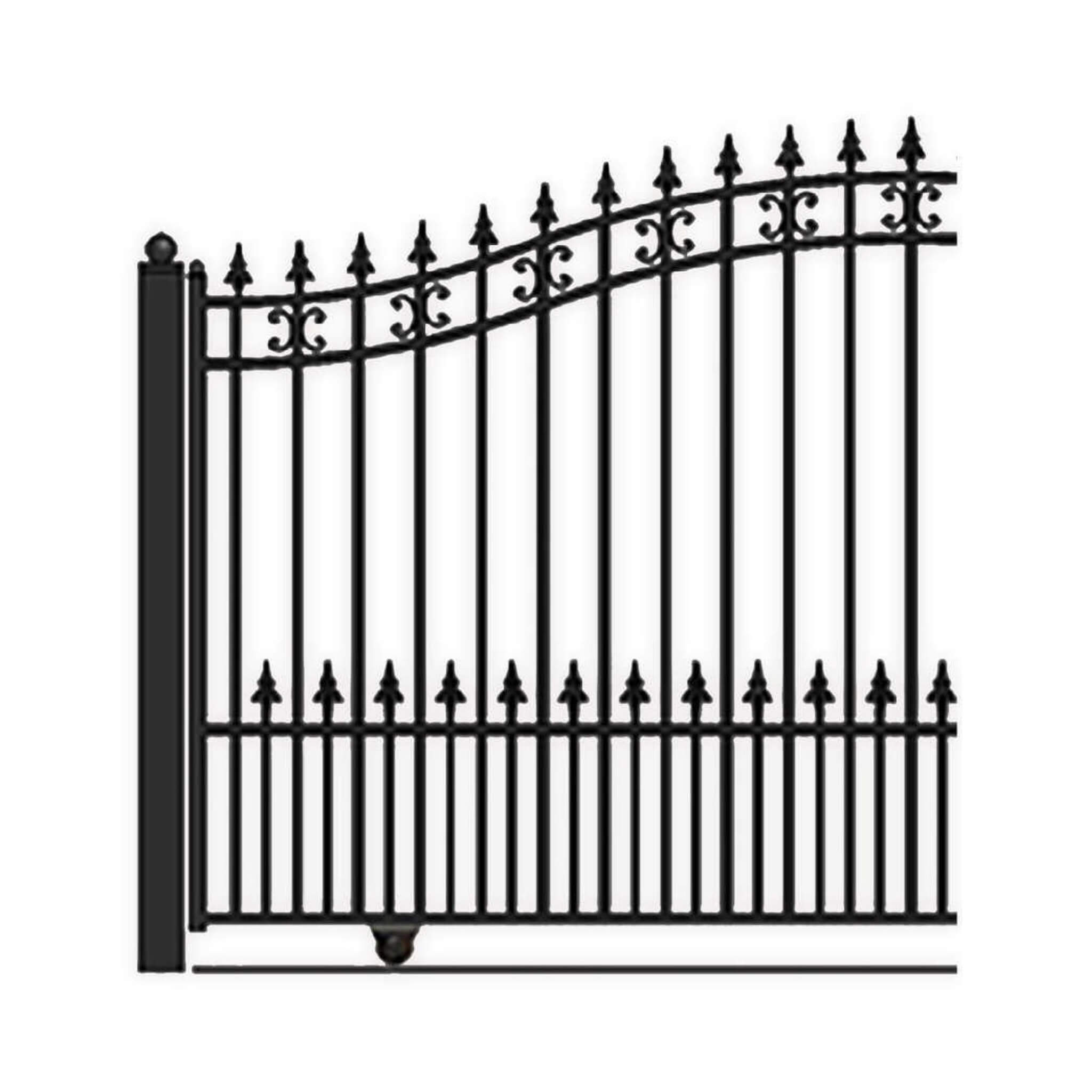 [12-18FT] Heavy-Duty St. Louis-Style Steel Sliding Driveway Gate (SAK64978)