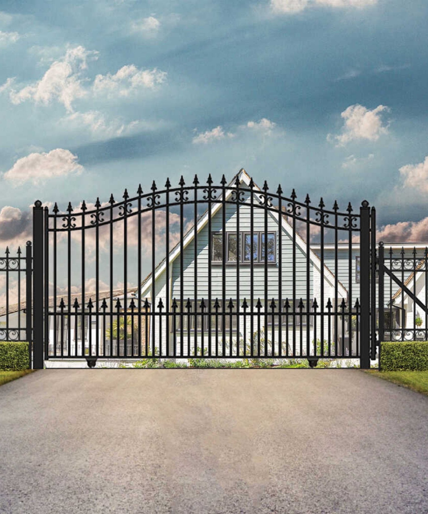 [12-18FT] Heavy-Duty St. Louis-Style Steel Sliding Driveway Gate (SAK64978)